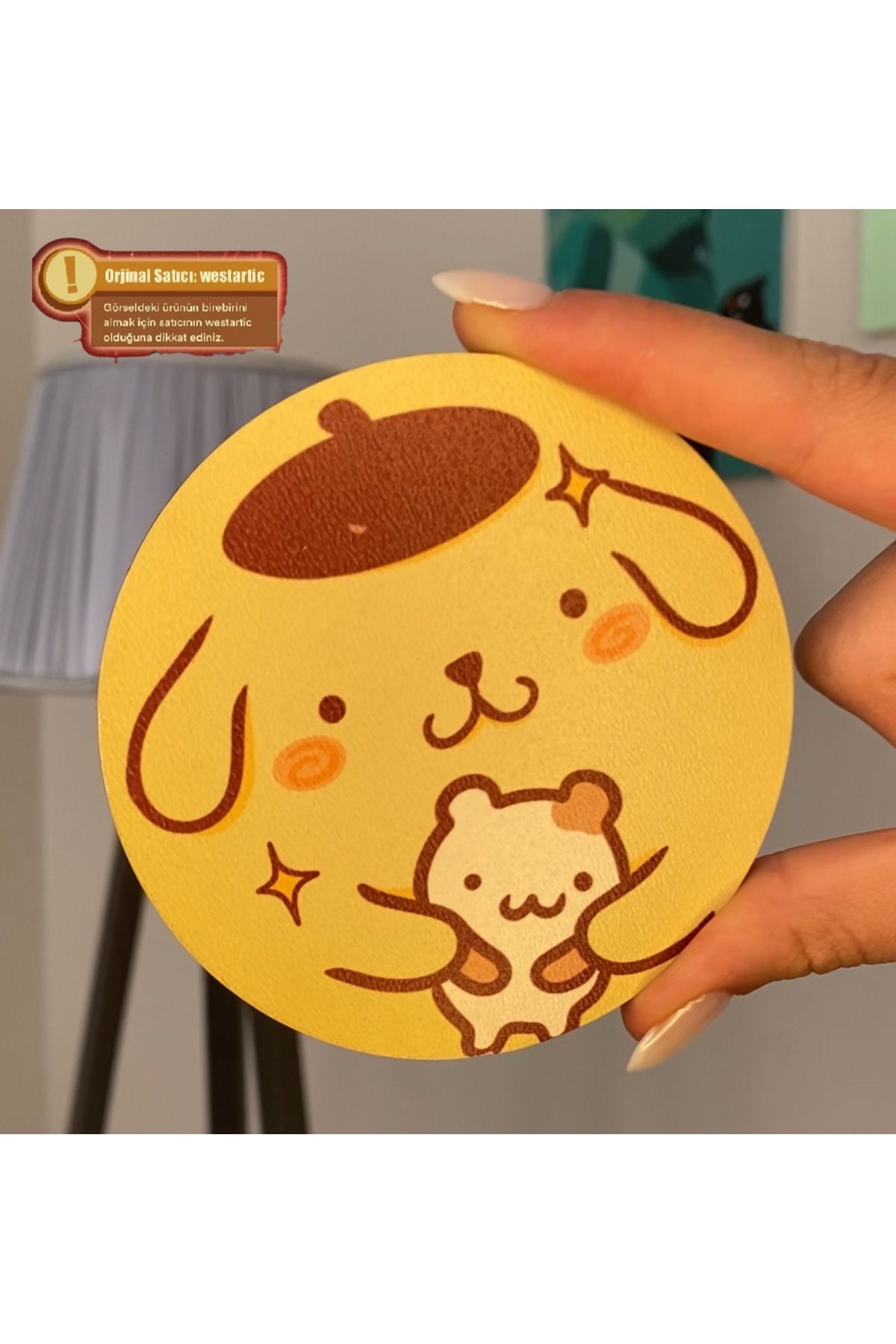 westartic Pompompurin (Sanrio) Bardak Altlığı
