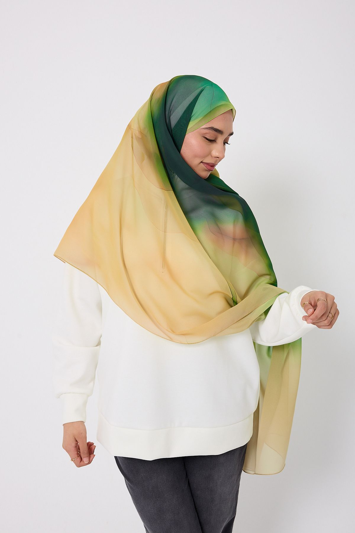 akoya fashion Desenli Şifon Şal Başlangıç Noktam - Chiffon Printed Hijab Where I Begin
