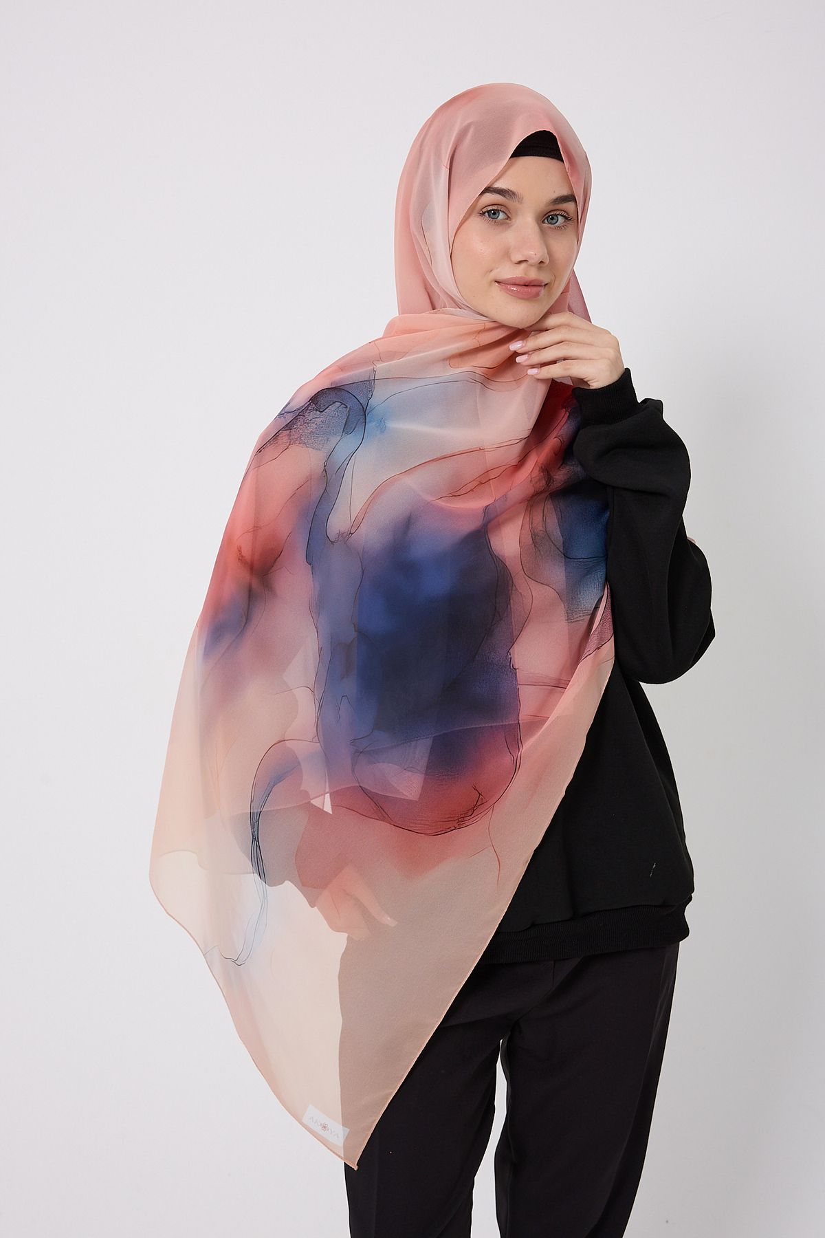 akoya fashion Desenli Şifon Şal Başlangıç Noktam - Chiffon Printed Hijab Where I Begin
