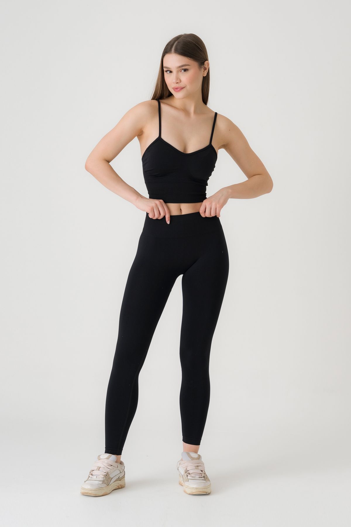FANLEY Kadın Dikişsiz (Seamless) Sıkılaştırıcı Fit Şekillendirici Esnek Nefes Alabilen Yüksek Bel Spor Tayt