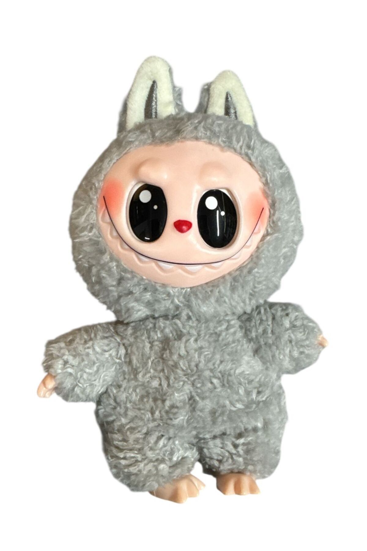 NETAVANTAJ Labubu Peluş Çanta Süsü Anahtarlık Gri