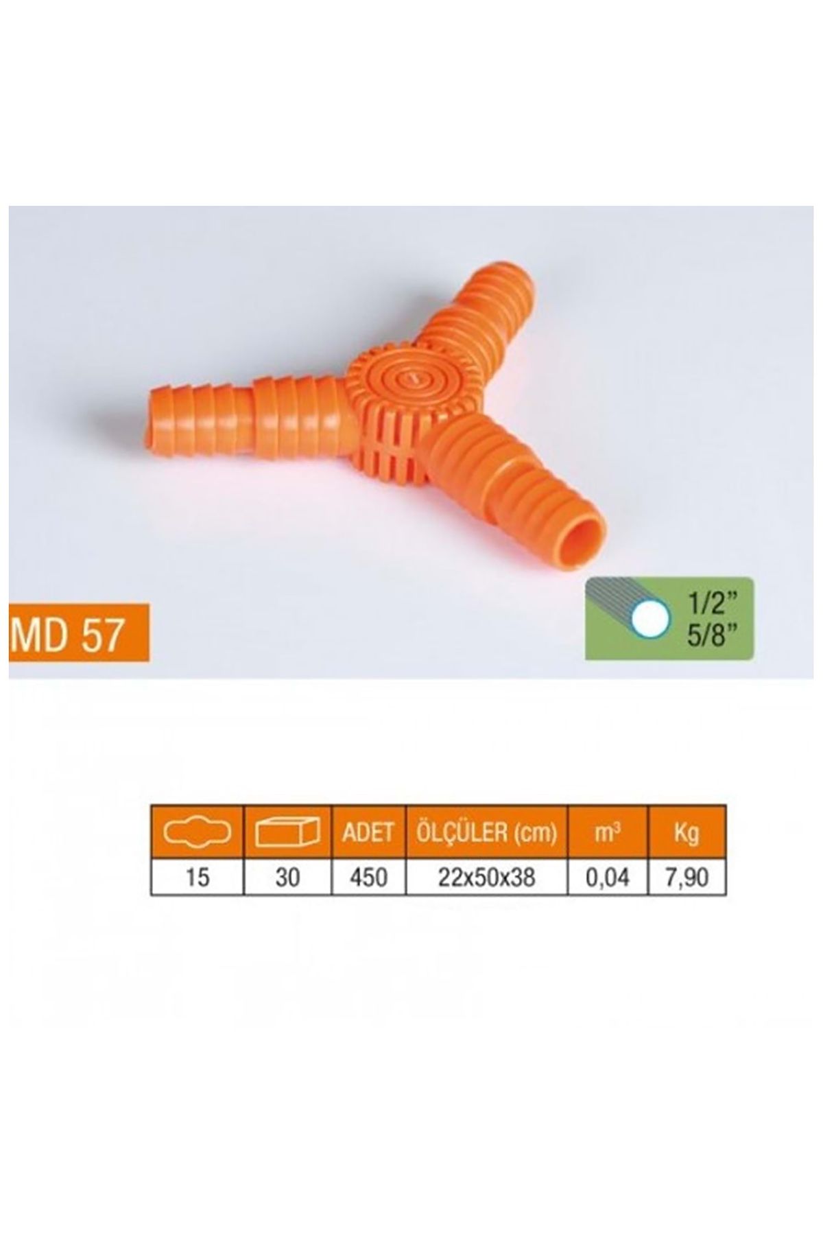 KANDİLLER 3'LÜ HORTUM EKİ 1/2-5/8 BAHÇE HORTUMU EKİ 2 ADET