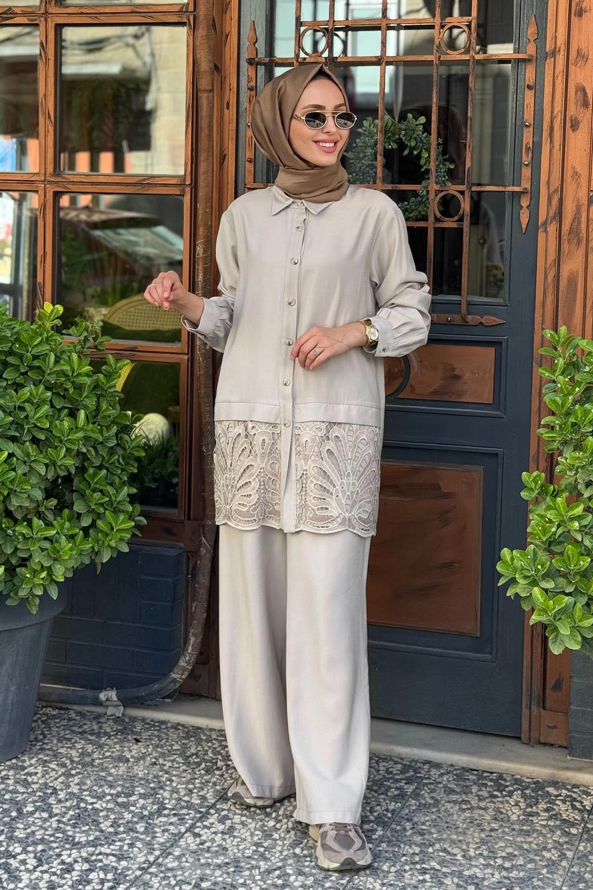 Nurcan Çetin Pantolonlu Takım 25418 Taş