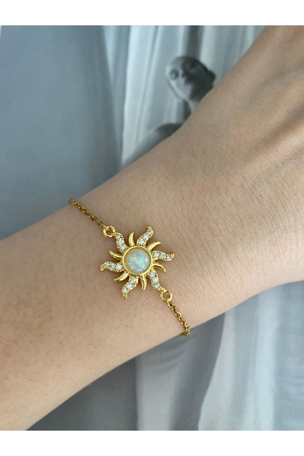Pinery Jewels İnci Detaylı Güneş Çelik Kararmaz Kadın Bileklik