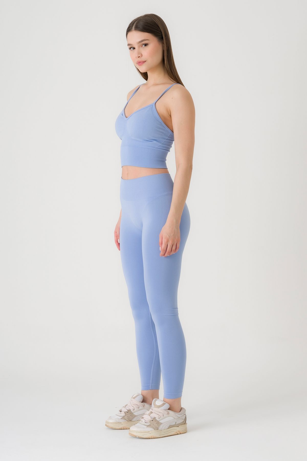 FANLEY Kadın Dikişsiz (Seamless) Sıkılaştırıcı Fit Şekillendirici Esnek Nefes Alabilen Yüksek Bel Spor Tayt