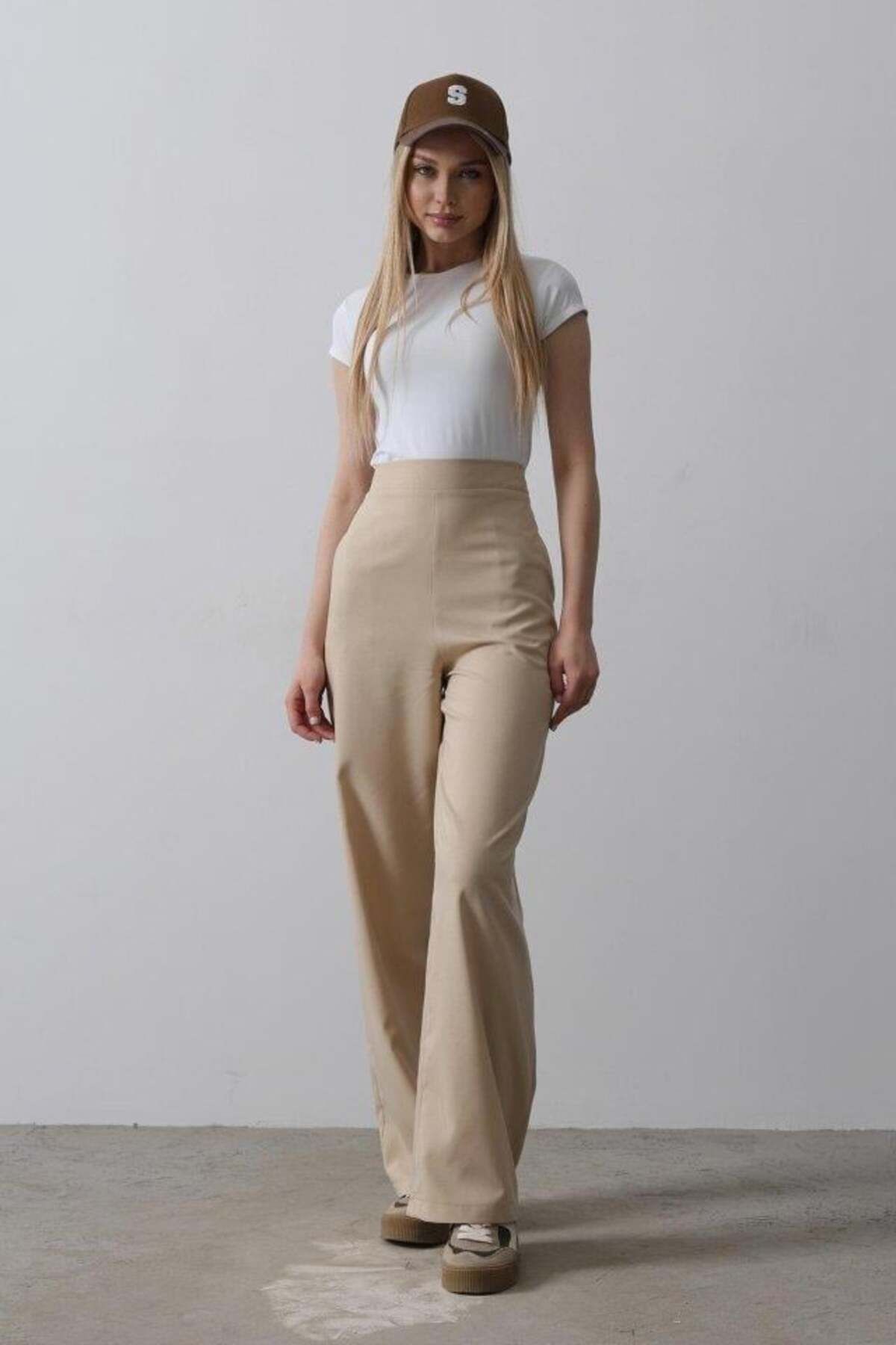 modamtn Beli Yarım Lastikli Palazzo Pantolon - Camel