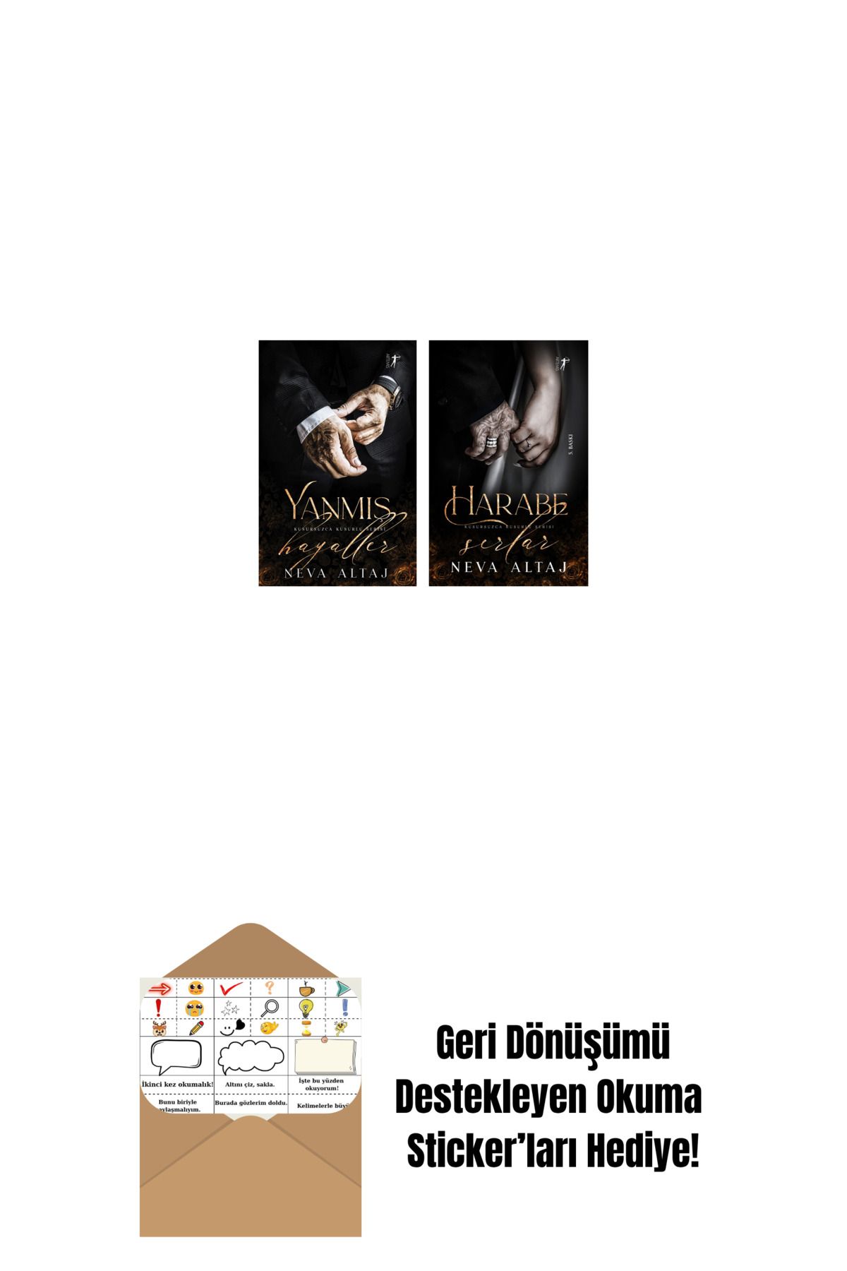 Artemis Yayınları Yanmış Hayaller + Harabe Sırlar + Okuma Sticker'ları