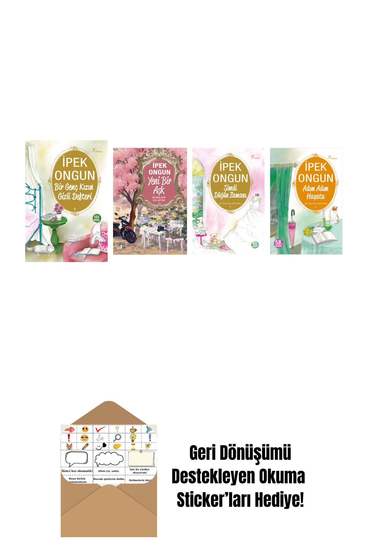 Artemis Yayınları İpek Ongun 4 Kitap Set + Okuma Sticker'ları