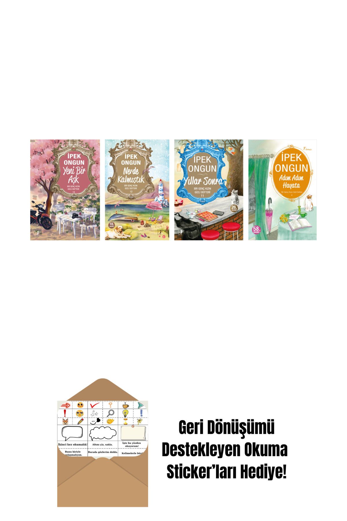 Artemis Yayınları İpek Ongun 4 Kitap Set + Okuma Sticker'ları