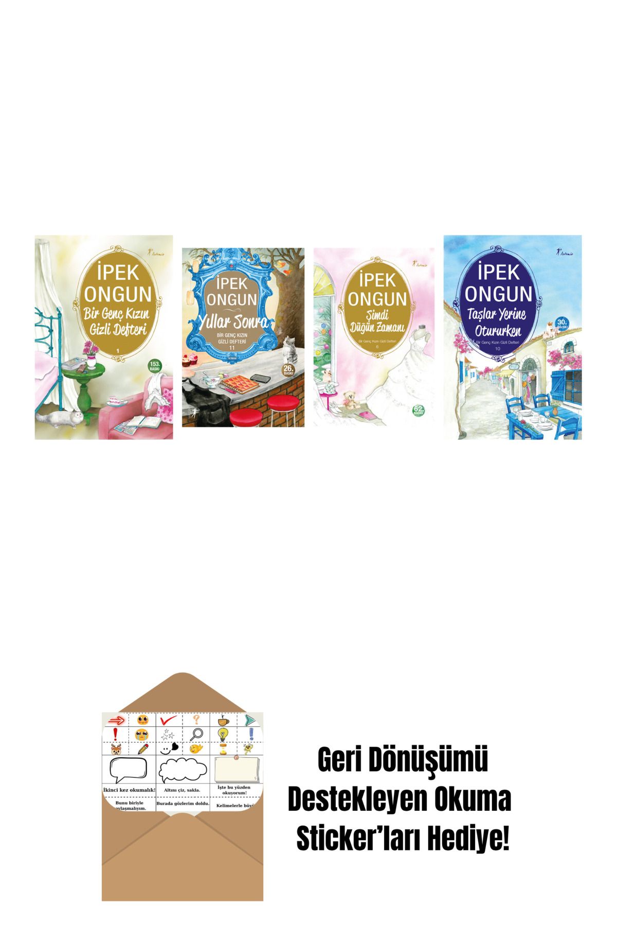 Artemis Yayınları İpek Ongun 4 Kitap Set + Okuma Sticker'ları