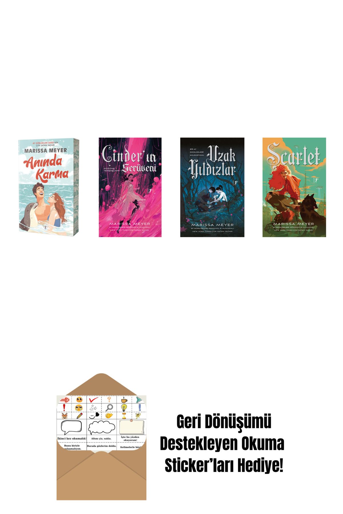 Artemis Yayınları Marissa Meyer 4 Kitap Set + Okuma Sticker'ları