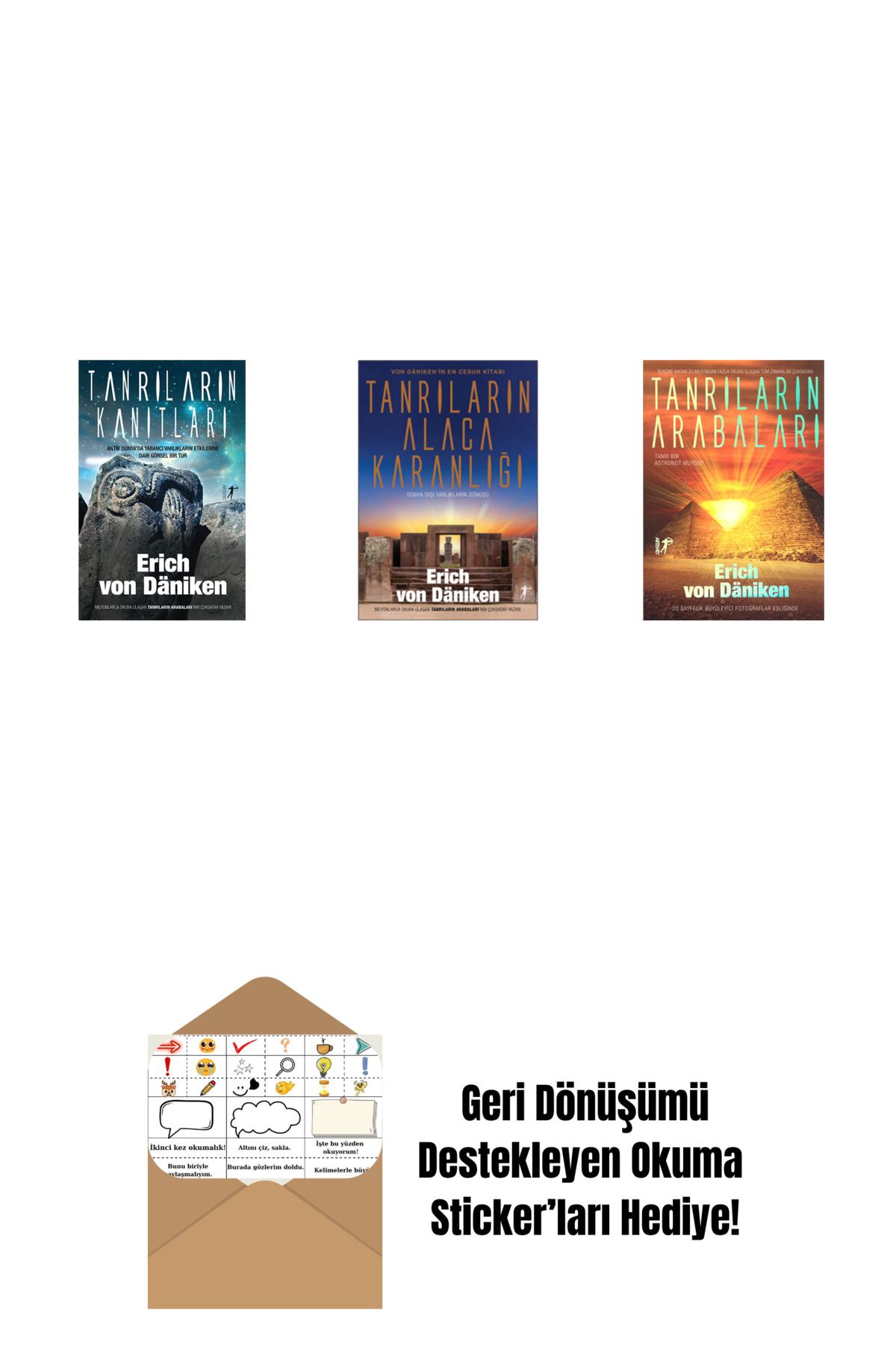 Artemis Yayınları Erich Von Daniken 3 Kitap Set + Okuma Sticker'ları