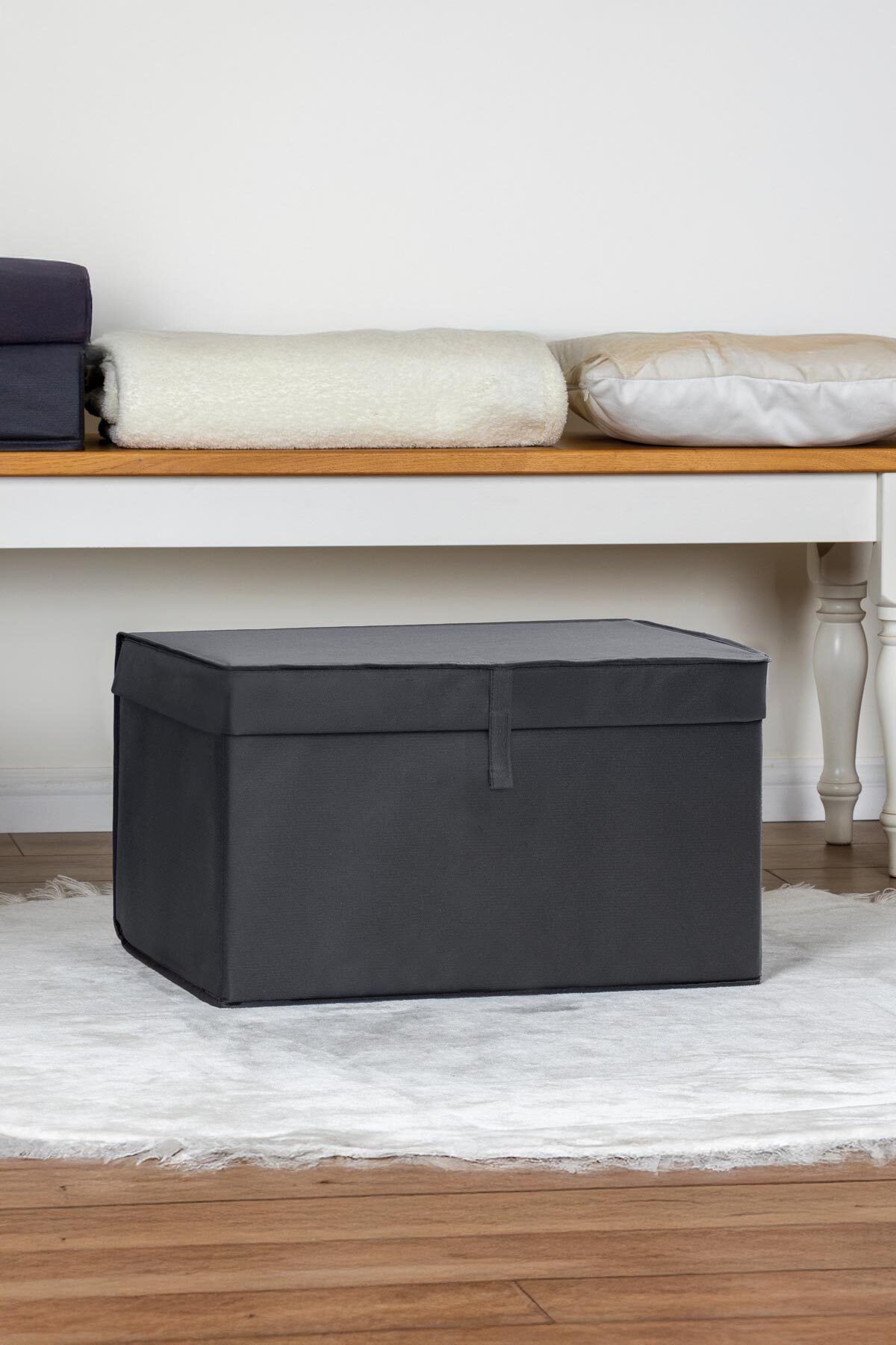FORSACE 2 Ad Çok Amaçlı Çamaşır Saklama Düzenleme Vb Hurç Kutu Maxi 50x40x30 cm Antrasit