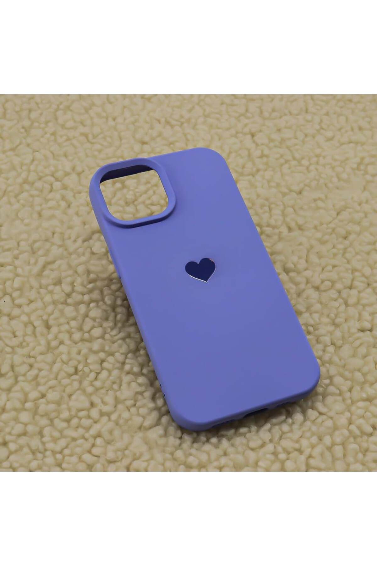 Case&Case iPhone 11 Uyumlu Renk Uyumlu Kalp Baskılı Lansman Kılıf