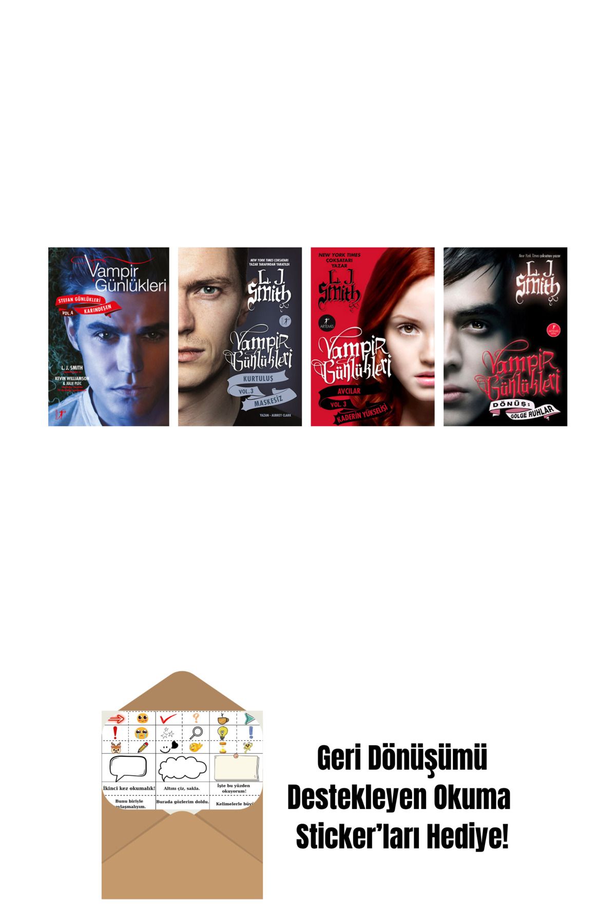 Artemis Yayınları L. J. Smith 4 Kitap Set + Okuma Sticker'ları