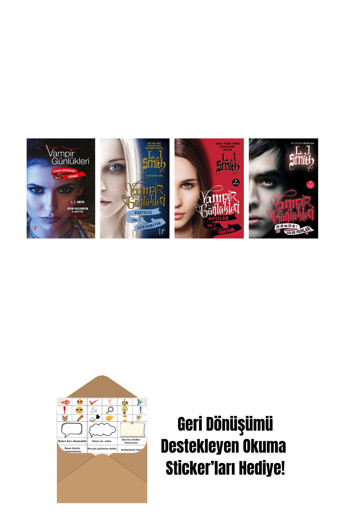 Artemis Yayınları L. J. Smith 4 Kitap Set + Okuma Sticker'ları