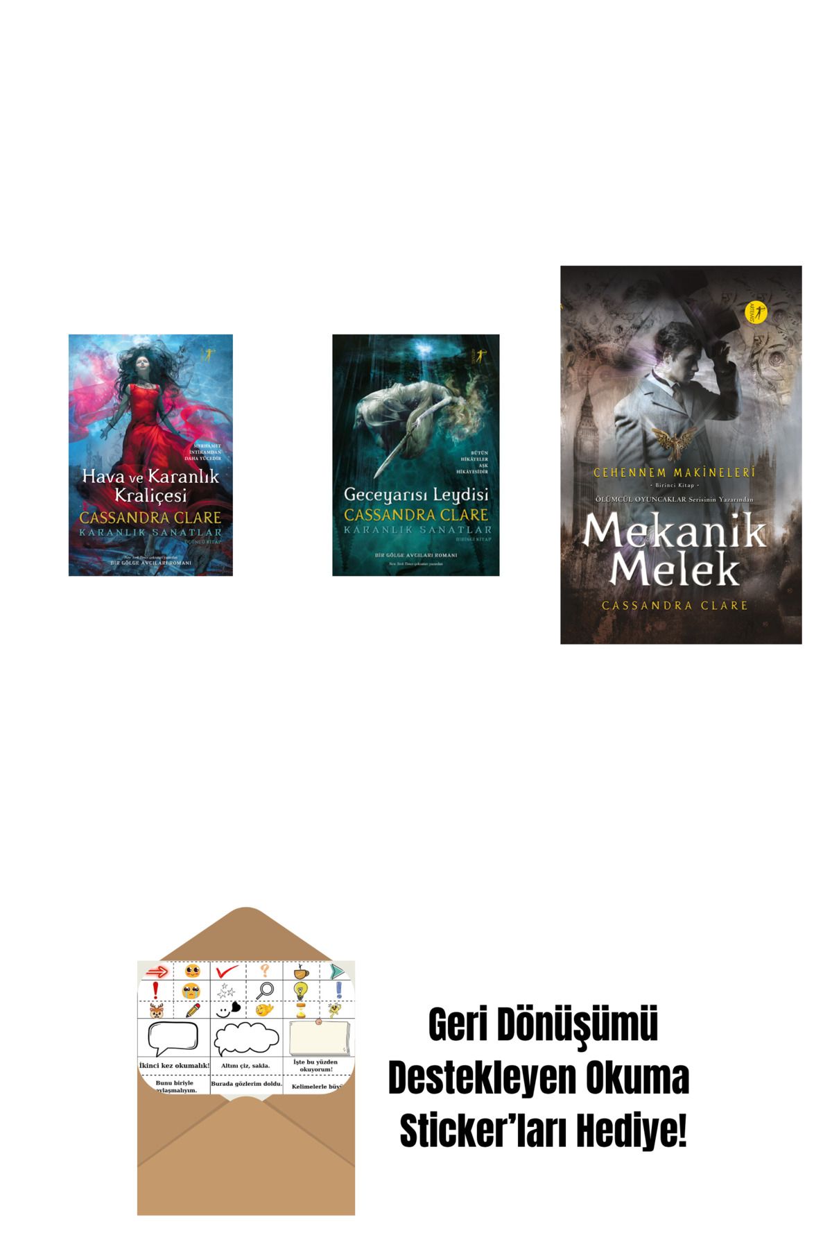 Artemis Yayınları Cassandra Clare 3 Kitap Set + Okuma Sticker'ları