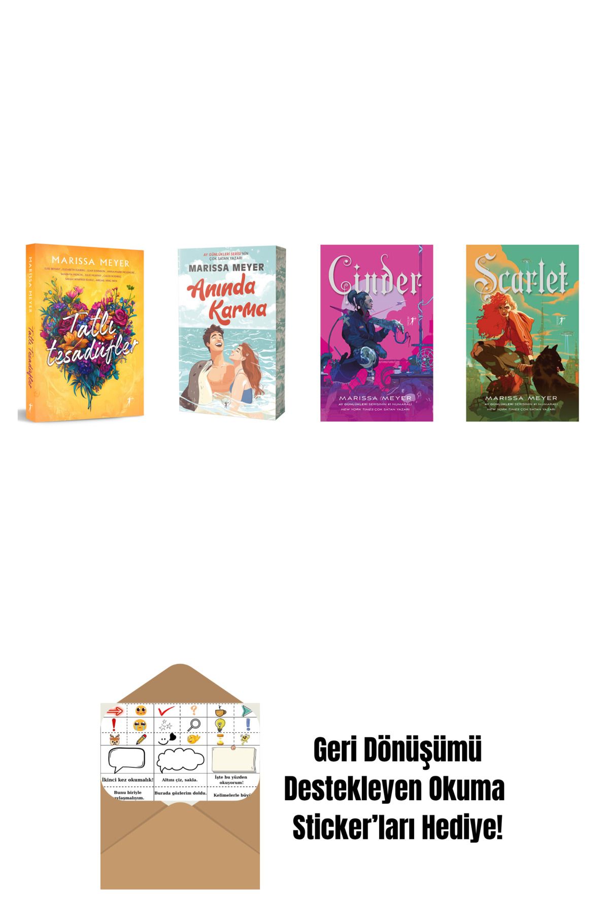 Artemis Yayınları Marissa Meyer 4 Kitap Set + Okuma Sticker'ları