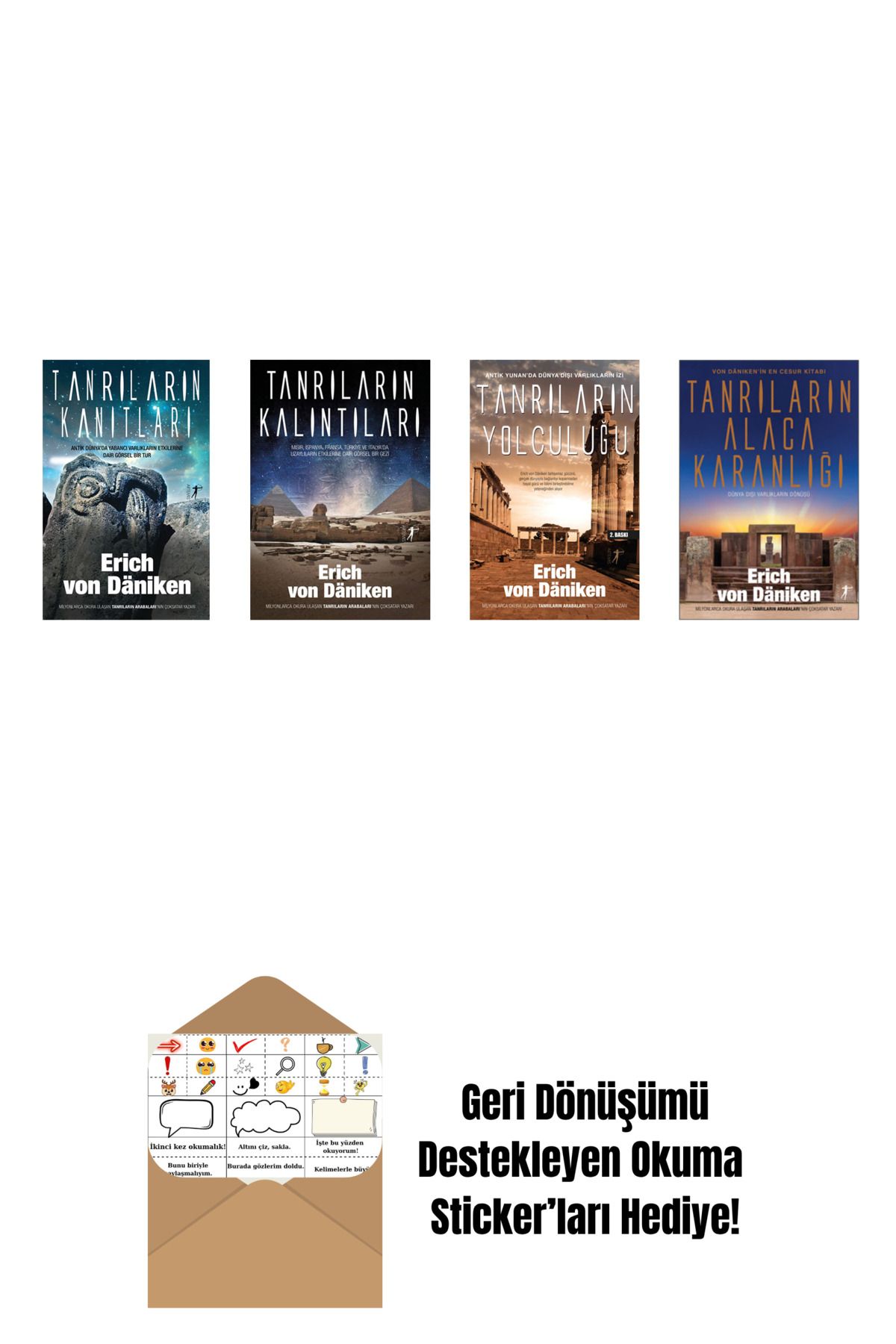 Artemis Yayınları Erich Von Daniken 4 Kitap Set + Okuma Sticker'ları