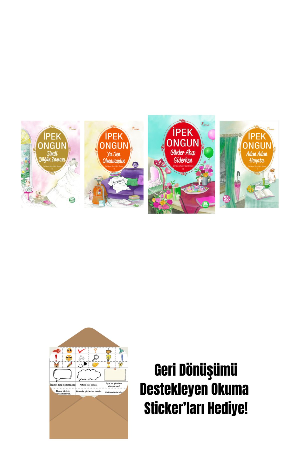 Artemis Yayınları İpek Ongun 4 Kitap Set + Okuma Sticker'ları