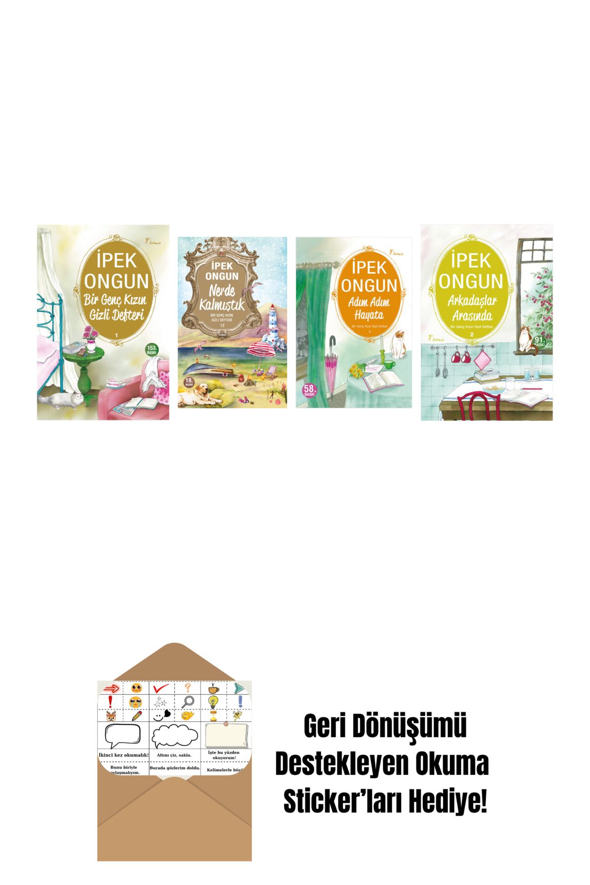 Artemis Yayınları İpek Ongun 4 Kitap Set + Okuma Sticker'ları