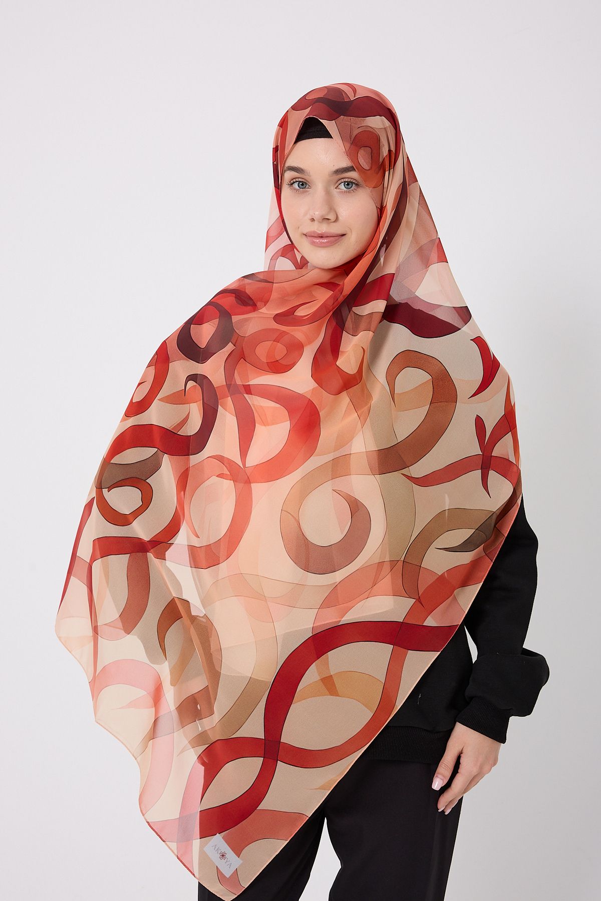 akoya fashion Desenli Şifon Şal - Printed Chiffon Hijab