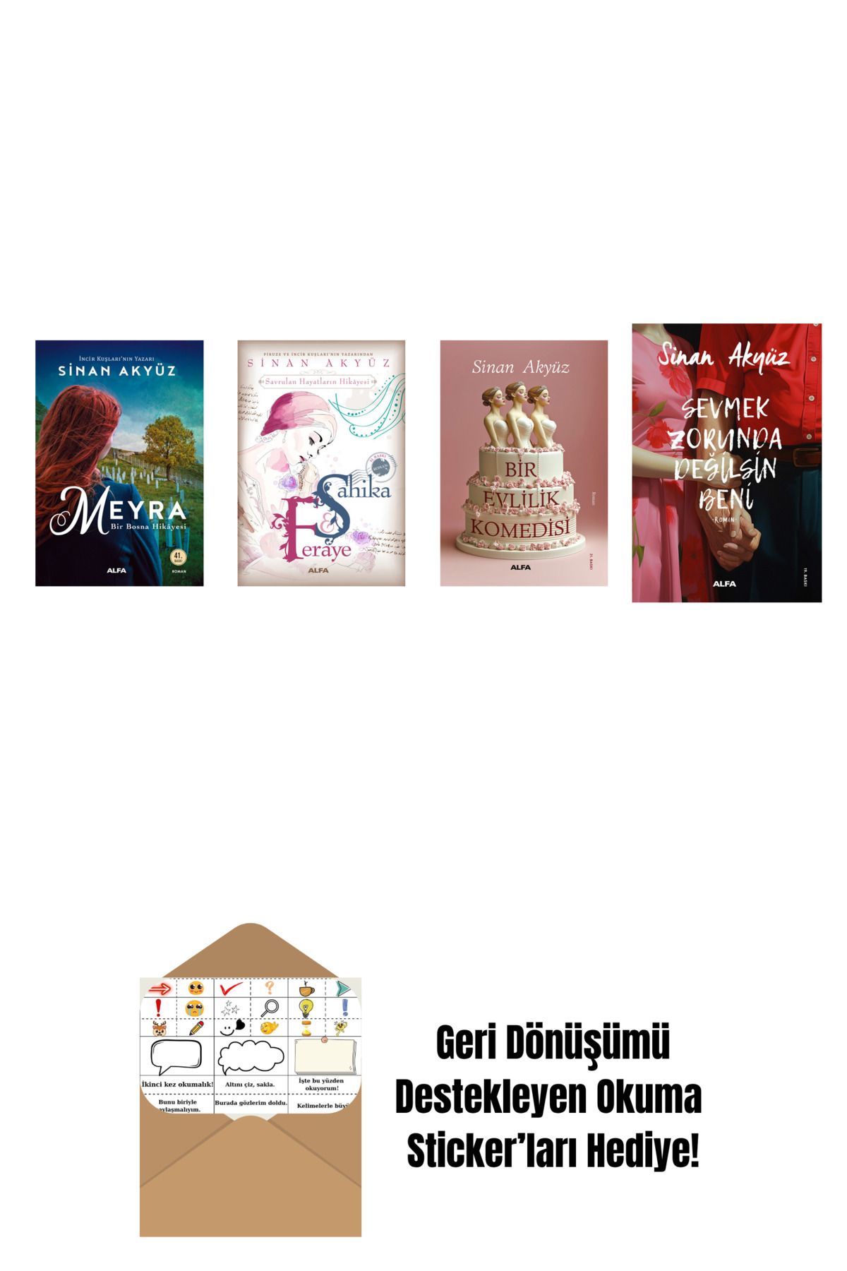 Alfa Yayınları Sinan Akyüz 4 Kitap Set + Okuma Sticker'ları