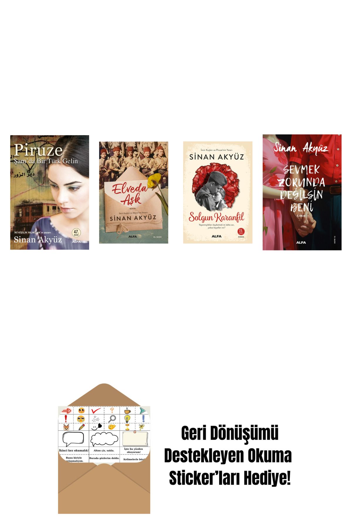 Alfa Yayınları Sinan Akyüz 4 Kitap Set + Okuma Sticker'ları