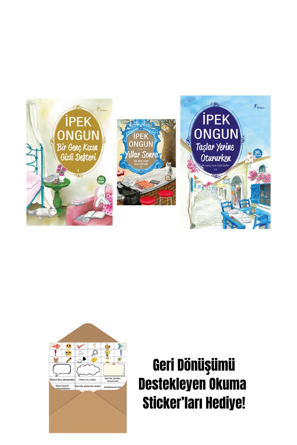 Artemis Yayınları İpek Ongun 3 Kitap Set + Okuma Sticker'ları