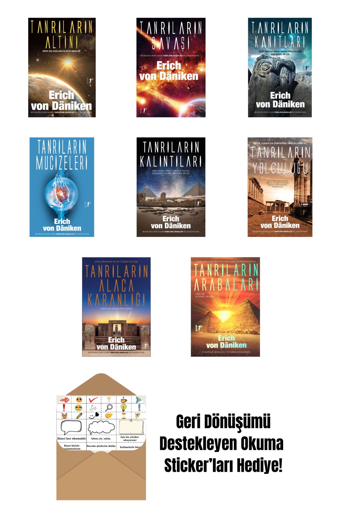 Artemis Yayınları Erich Von Daniken 8 Kitap Set + Okuma Sticker'ları