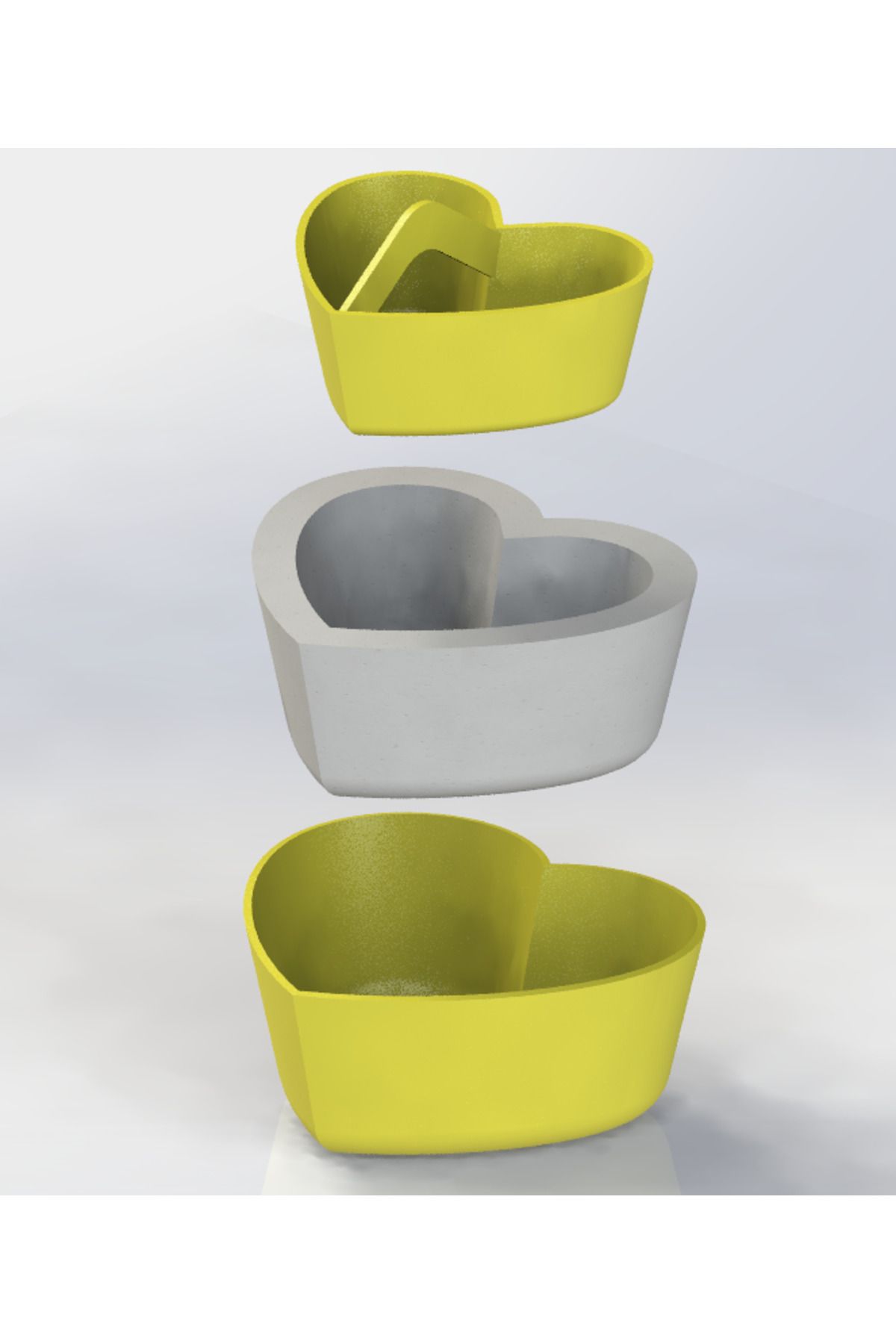 Vision Craft Kalp Çimento Pot Kalıp 11x4.5cm