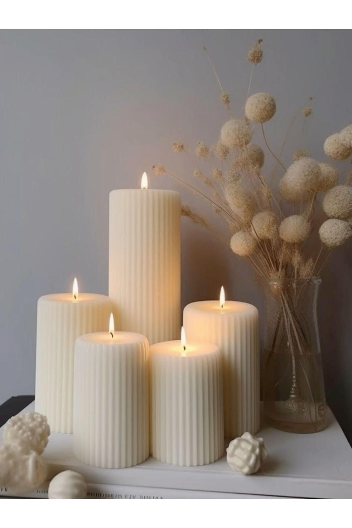 SCA CANDLE Dekoratif Mum çokgen mun Tolam 5 parça