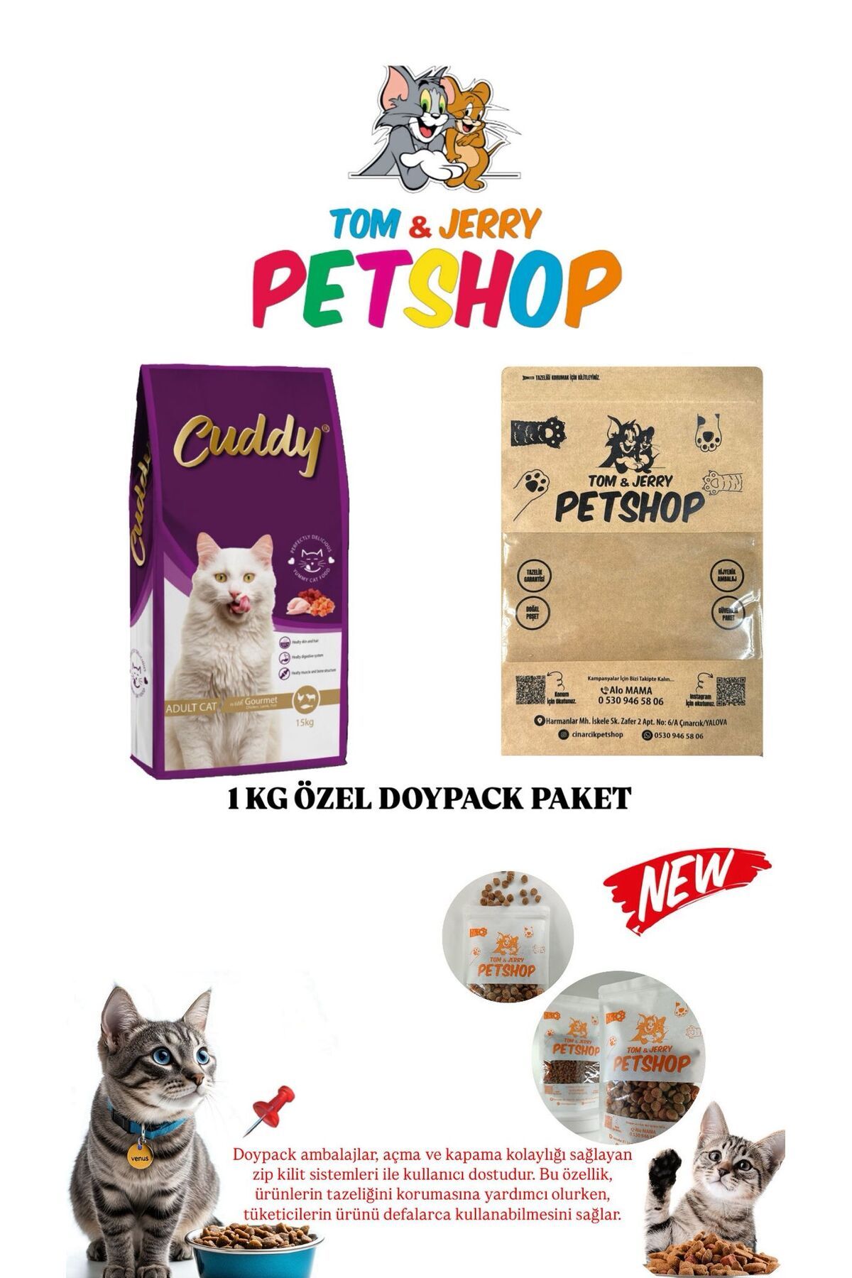 Cuddy TOM&JERRY PETSHOP - Cuddy Gurme Karışık Kedi Maması - 1 Kg