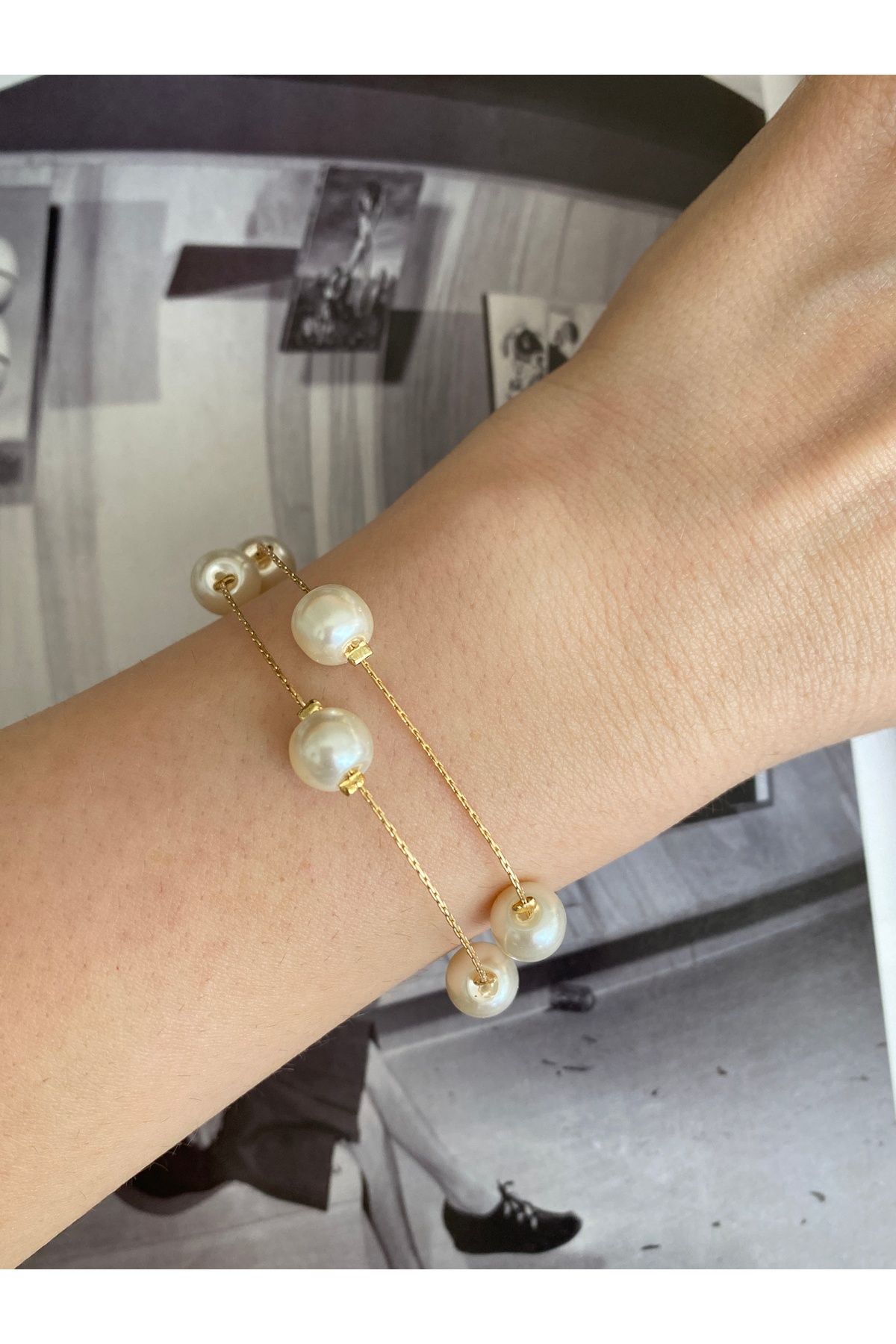 Pinery Jewels Sıralı Top İncili Kadın Bileklik