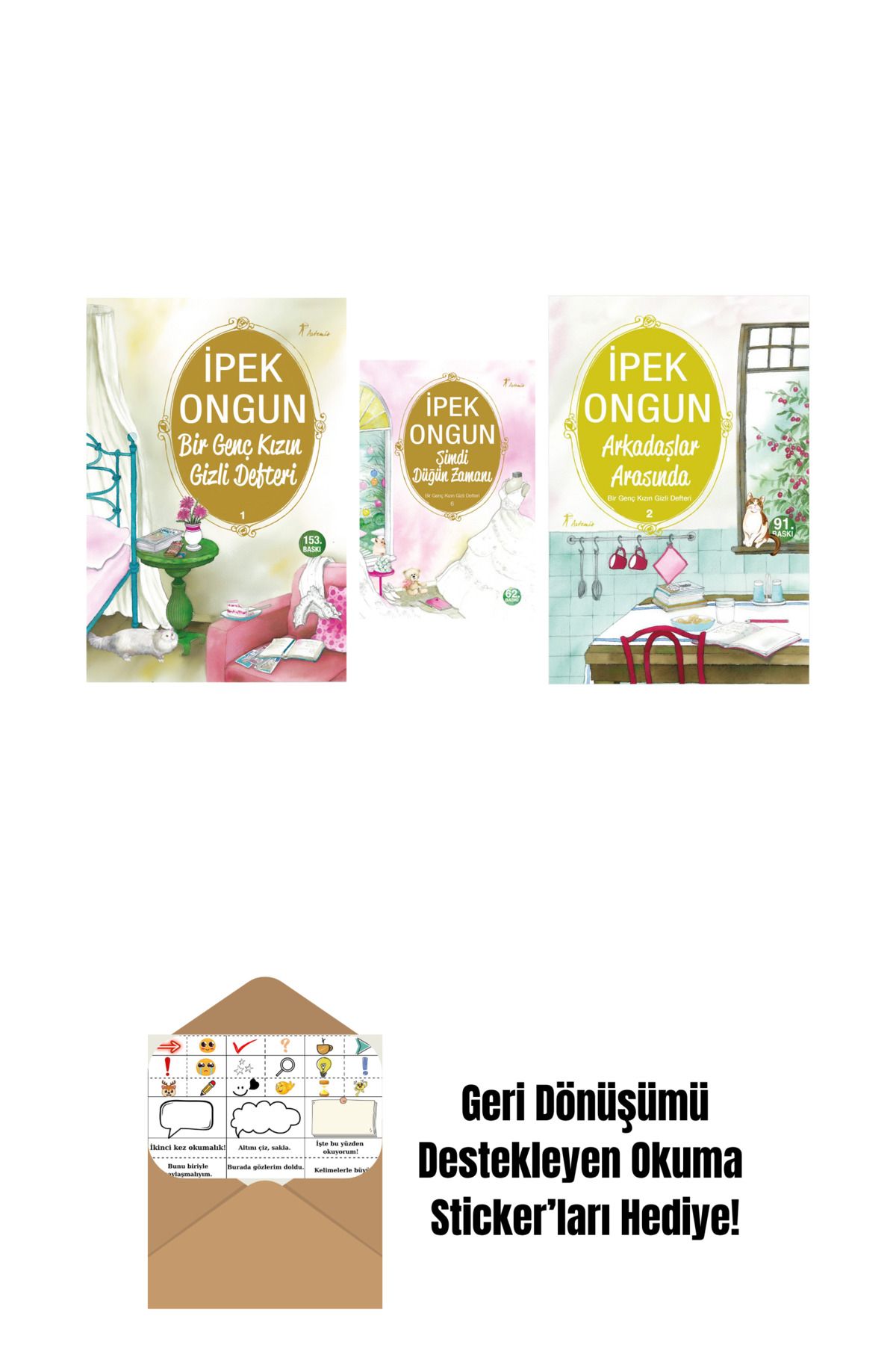 Artemis Yayınları İpek Ongun 3 Kitap Set + Okuma Sticker'ları