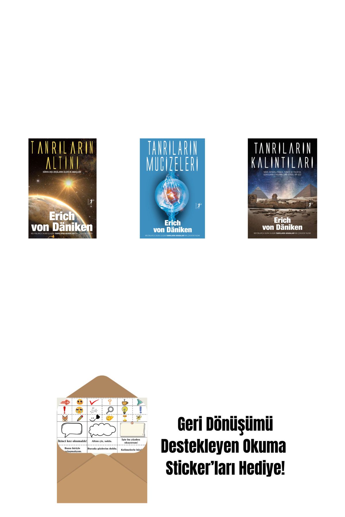 Artemis Yayınları Erich Von Daniken 3 Kitap Set + Okuma Sticker'ları