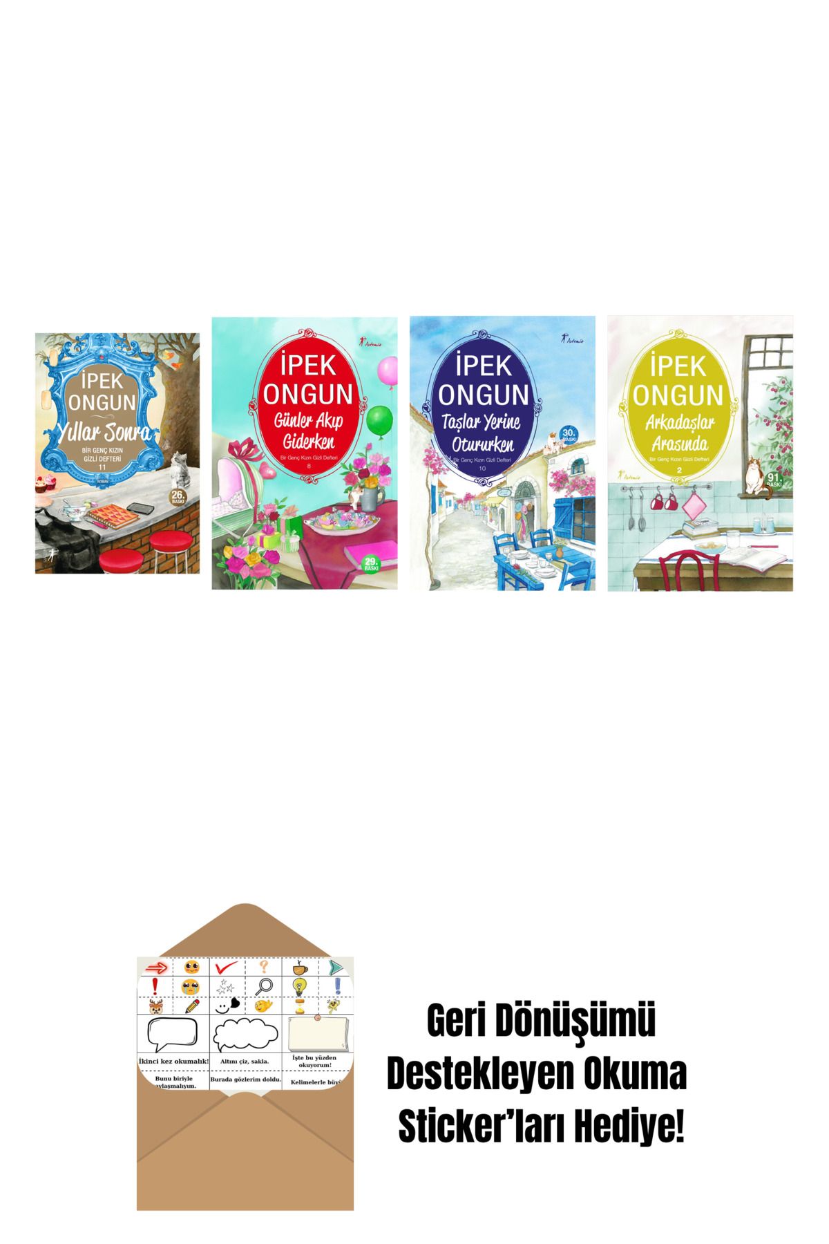 Artemis Yayınları İpek Ongun 4 Kitap Set + Okuma Sticker'ları