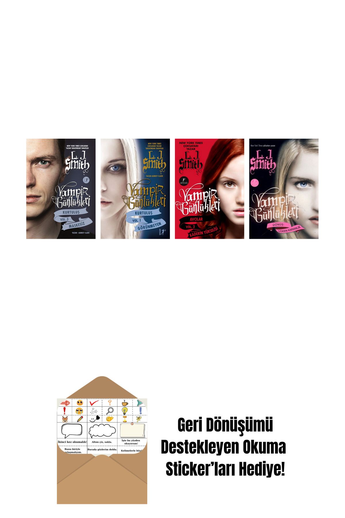 Artemis Yayınları L. J. Smith 4 Kitap Set + Okuma Sticker'ları