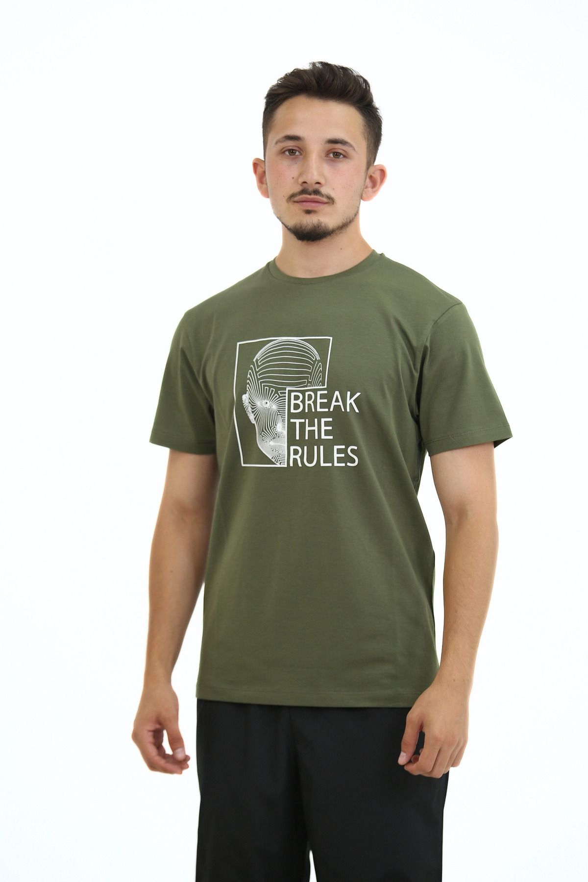 Lorenzo Mazzoli T-shirt Premium Kalite, Comfort Fit, Modern Baskılı Düz Renk Tişört