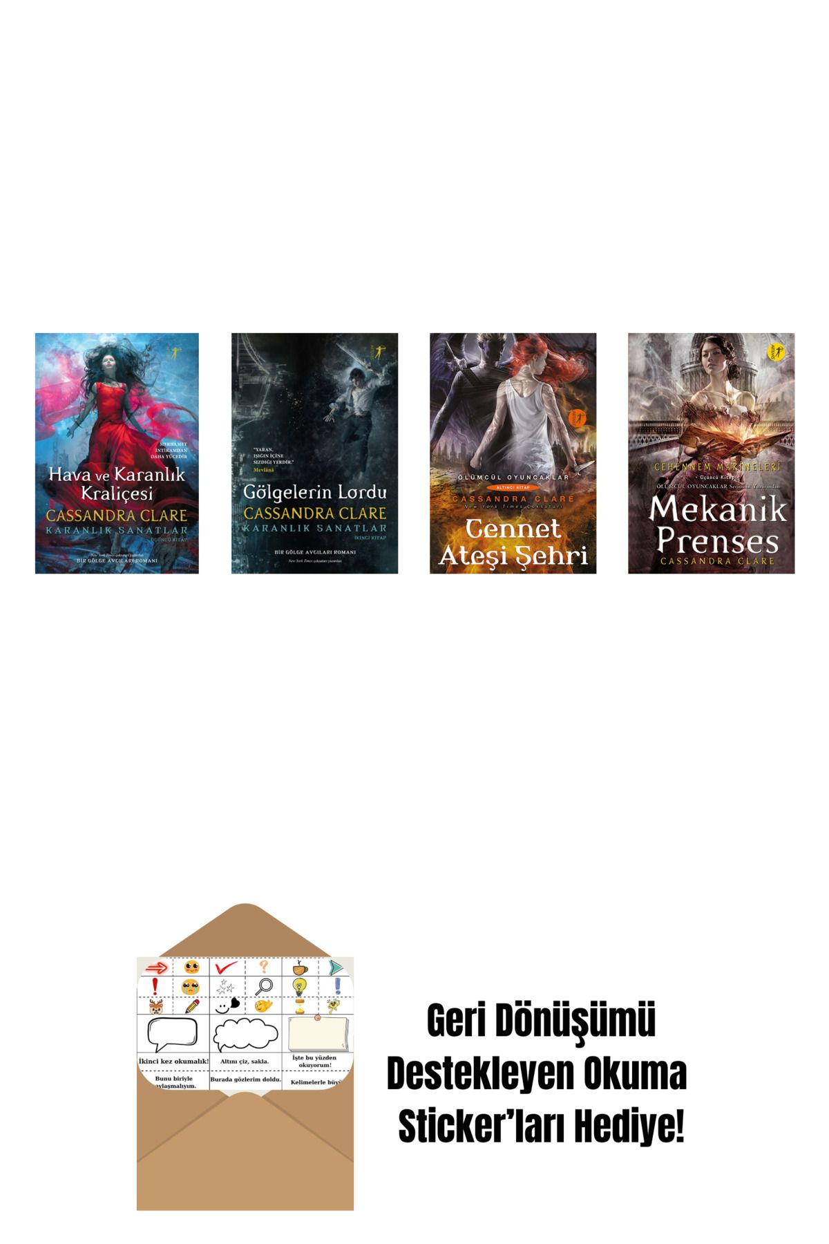 Artemis Yayınları Cassandra Clare 4 Kitap Set + Okuma Sticker'ları
