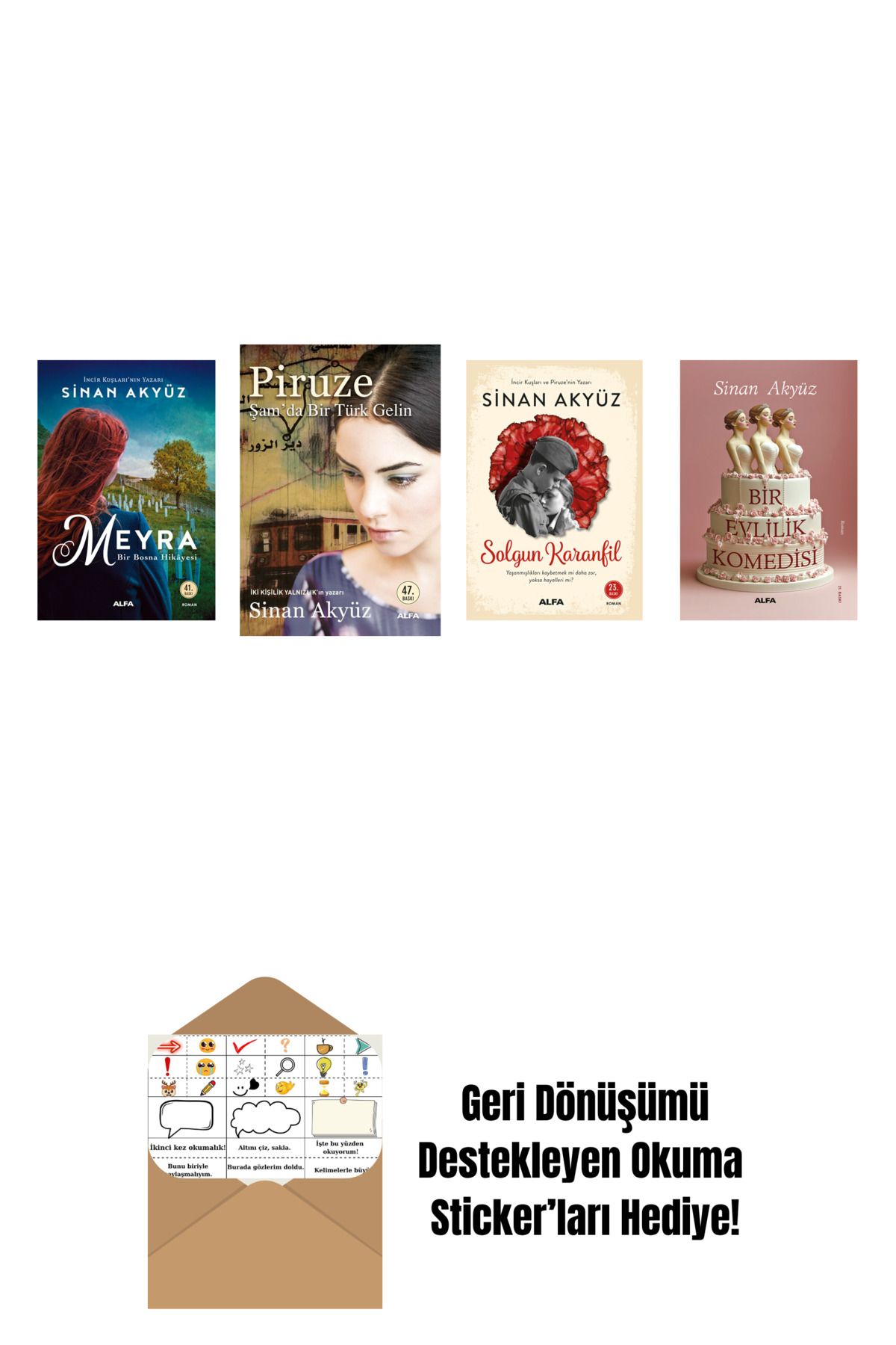 Alfa Yayınları Sinan Akyüz 4 Kitap Set + Okuma Sticker'ları