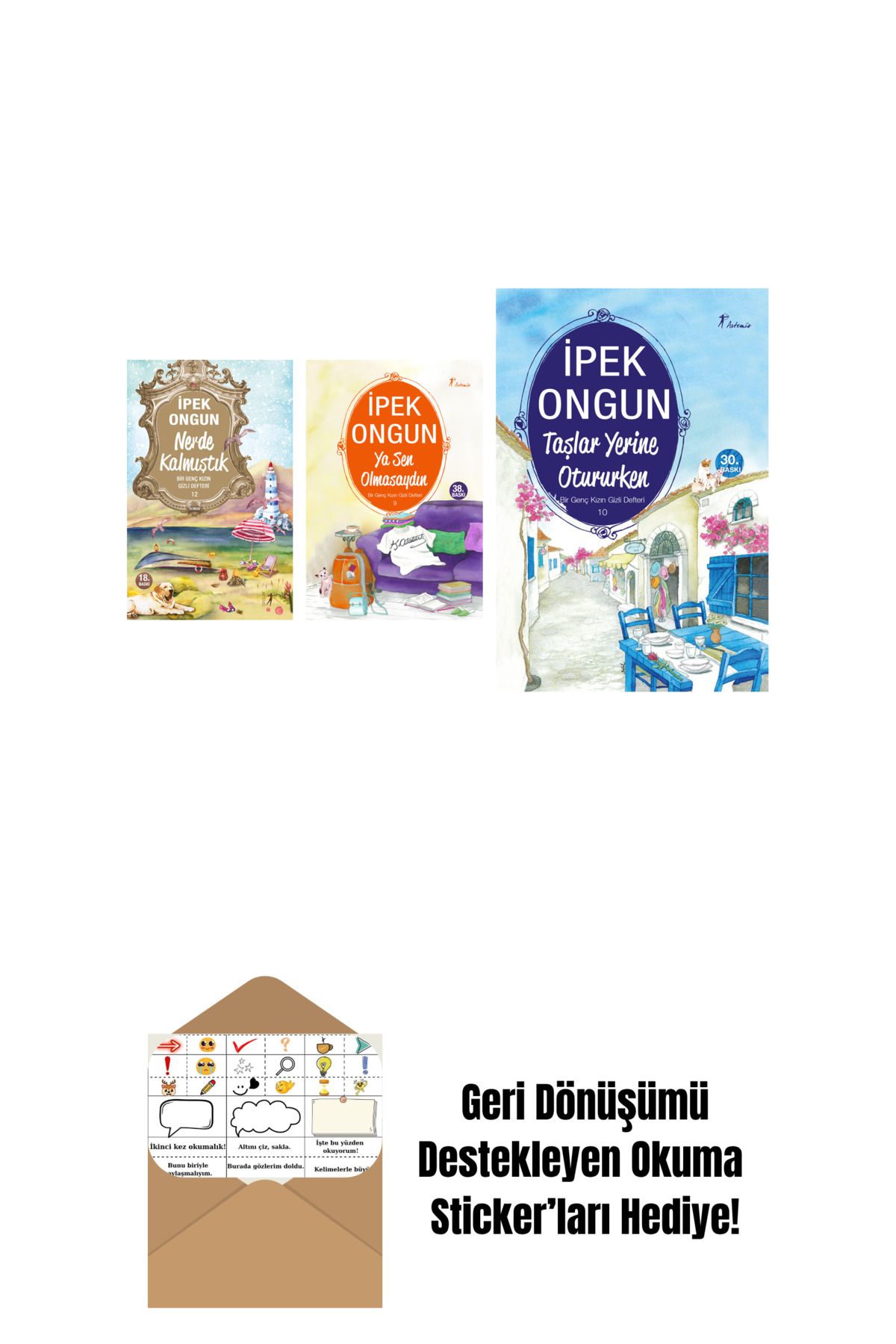 Artemis Yayınları İpek Ongun 3 Kitap Set + Okuma Sticker'ları