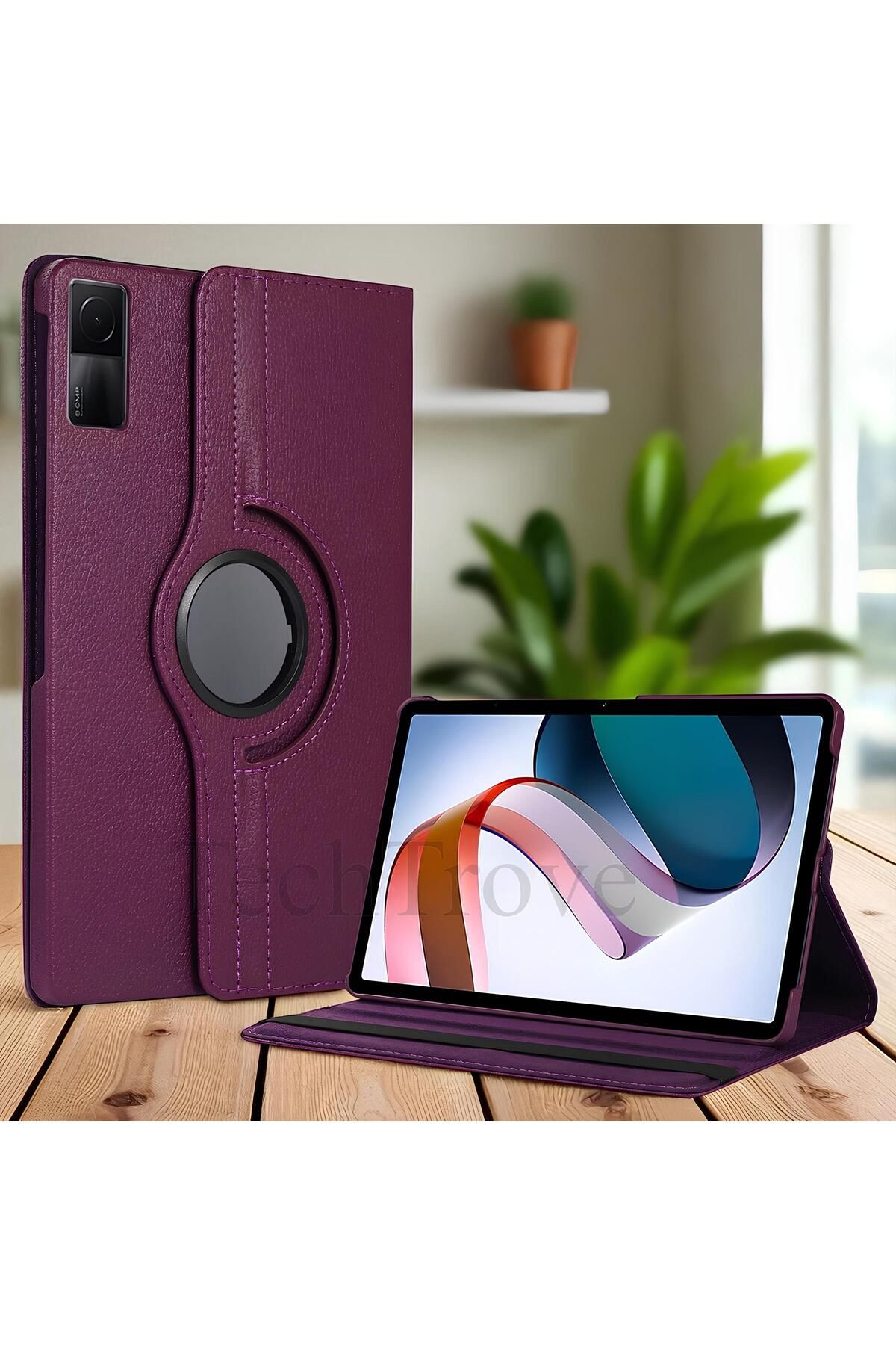 TechTrove Xiaomi Redmi Pad Kılıf 360 Dönebilen Standlı Pu Deri Kılıf