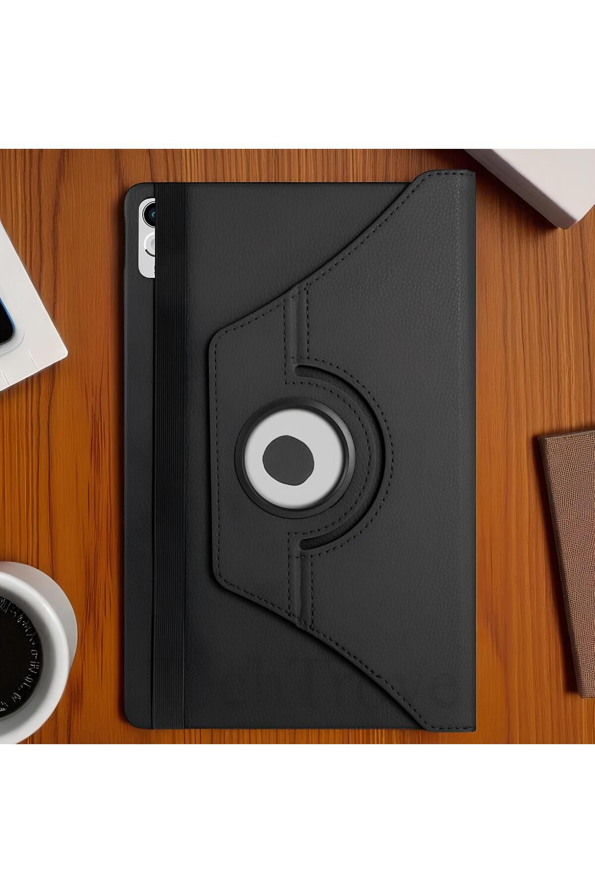 TechTrove Lenovo Tab P11 11.5 (2.Nesil) TB350UF Kılıf 360 Dönebilen Standlı Pu Deri Kılıf