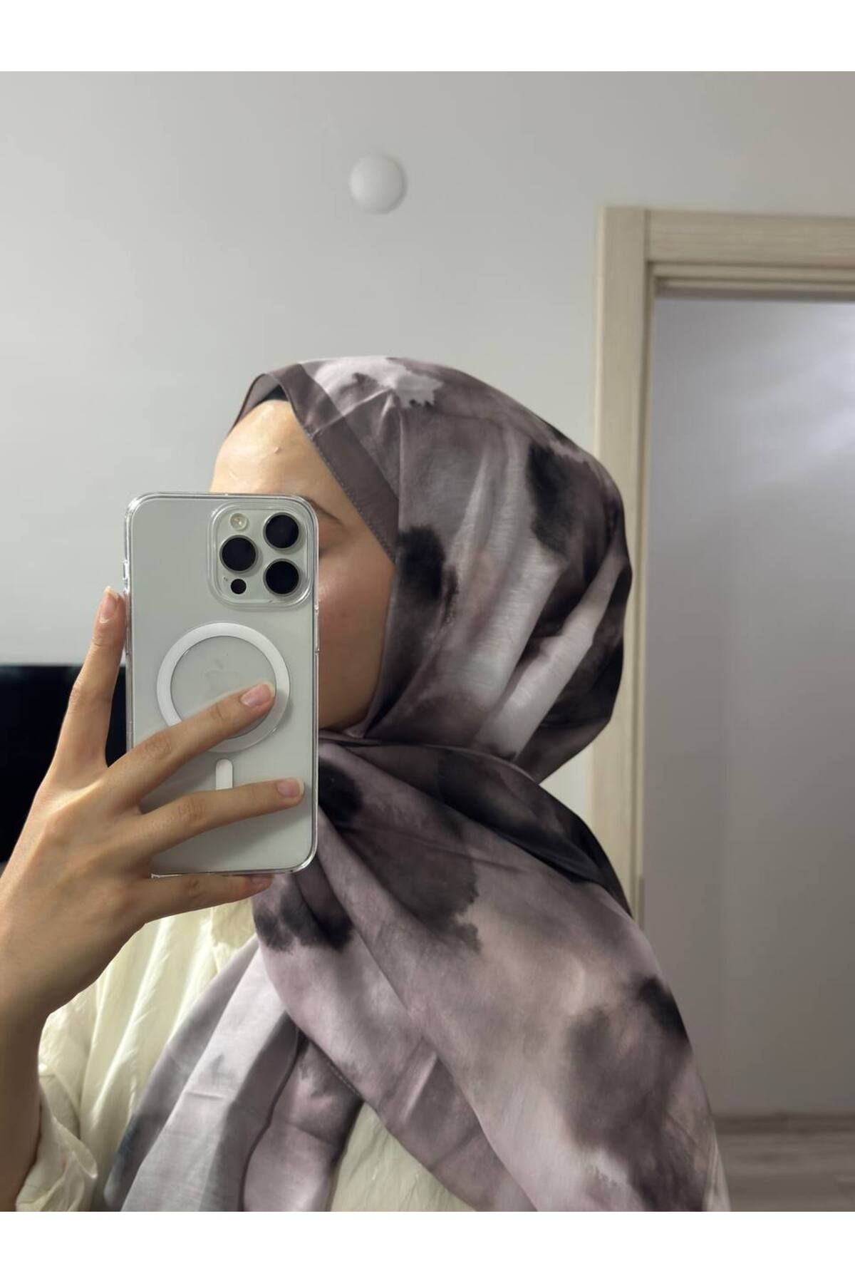 Hafsa Scarfs BOHEM DESEN VUAL ŞAL GRİ