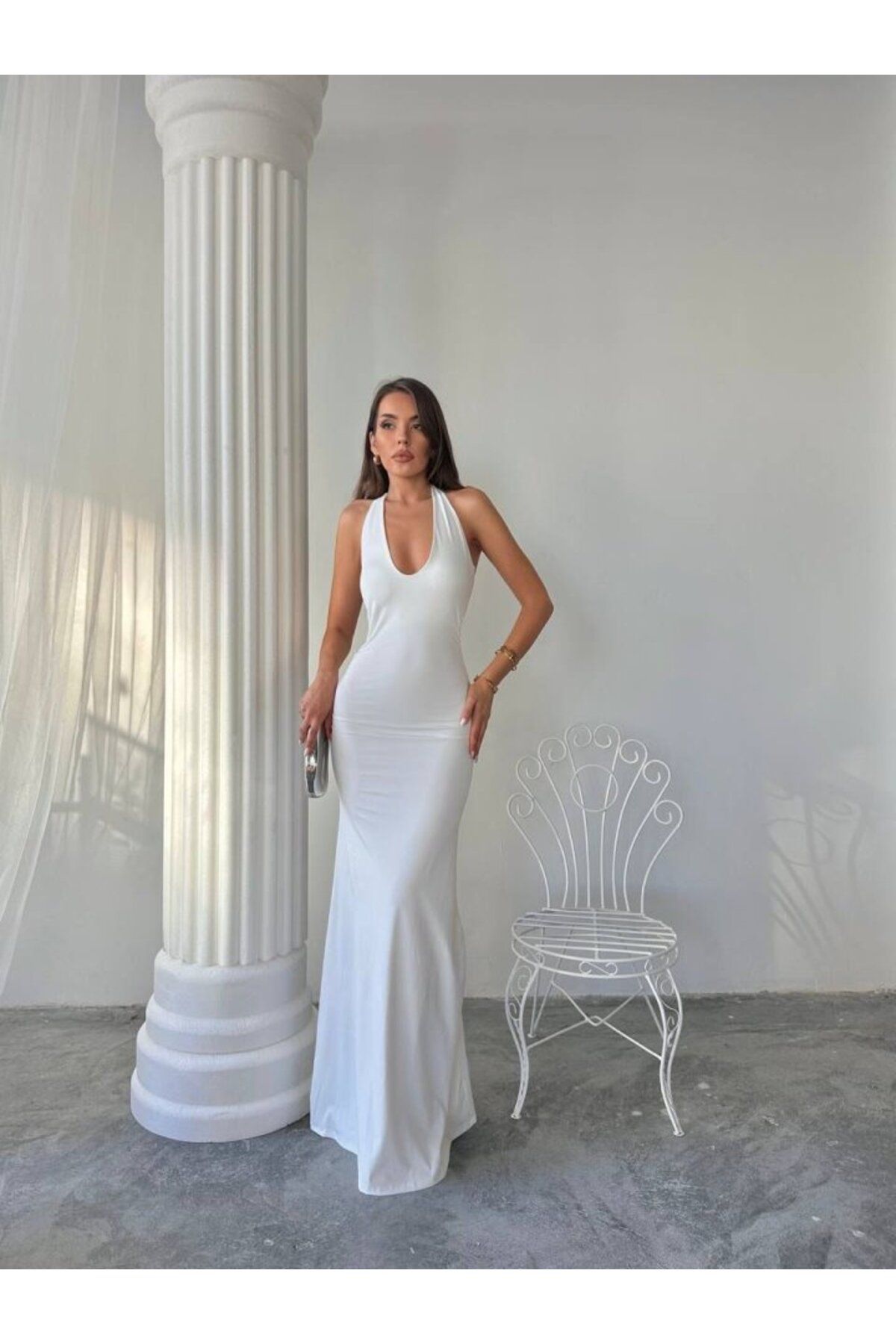 velmorafashion Maxi Halter Elbise