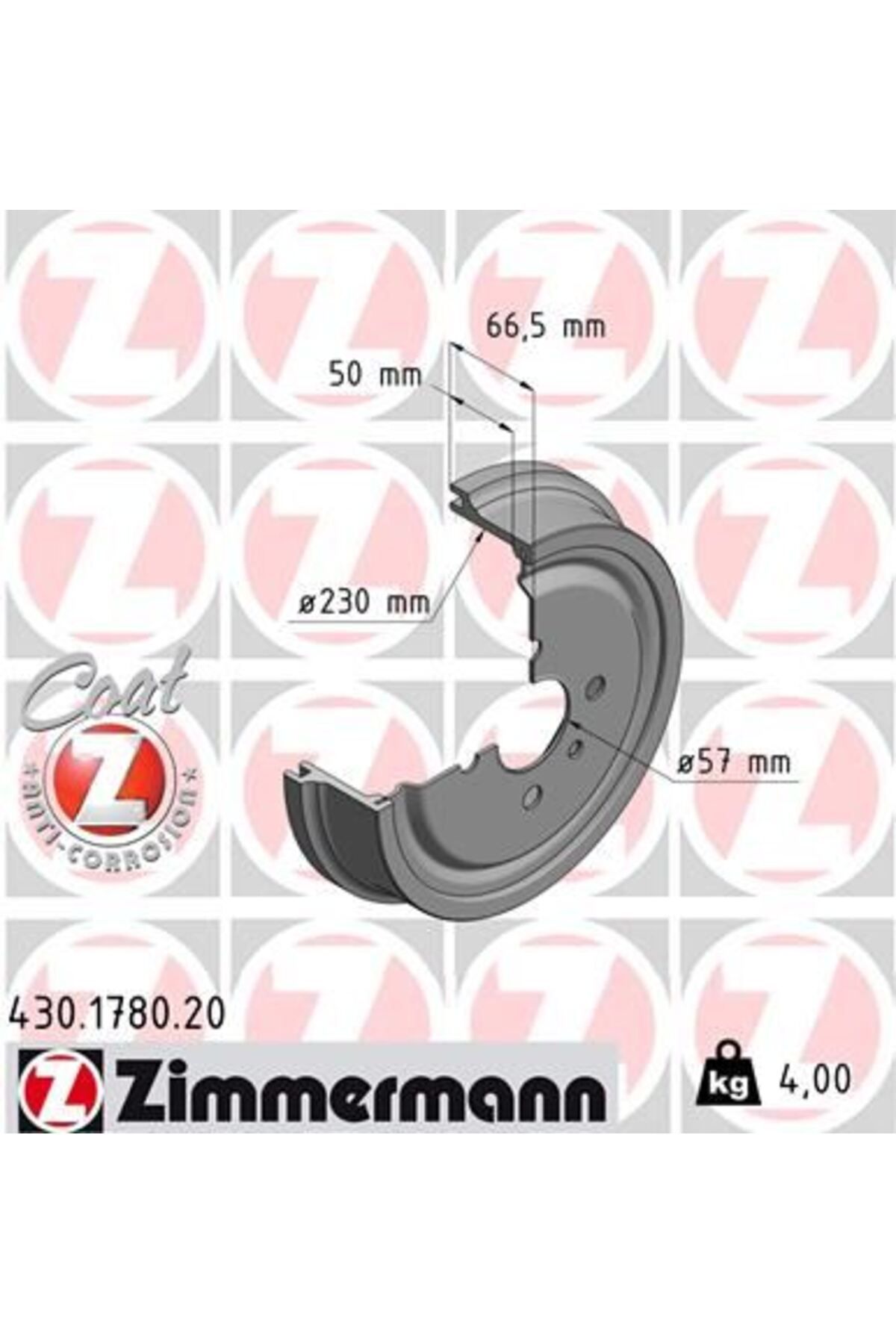 Zimmermann ARKA KAMPANA ASTRA G 98 09 COMBO C 01 11 ASTRA F SW 91 98 230x265x57x69x4DL 93189219