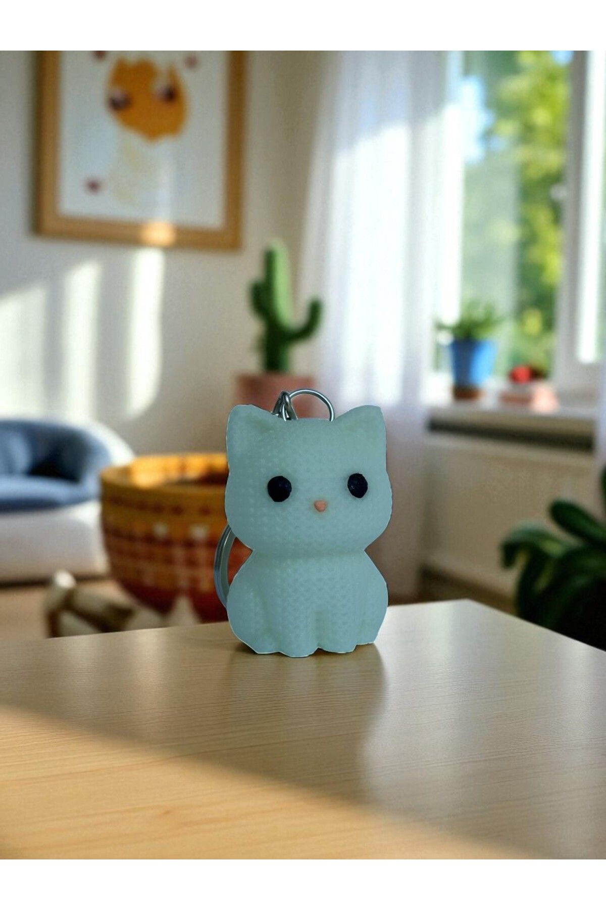 Aly-Night Glowing Cat Keychain Figure Amigurumi Style, Highlighter 2