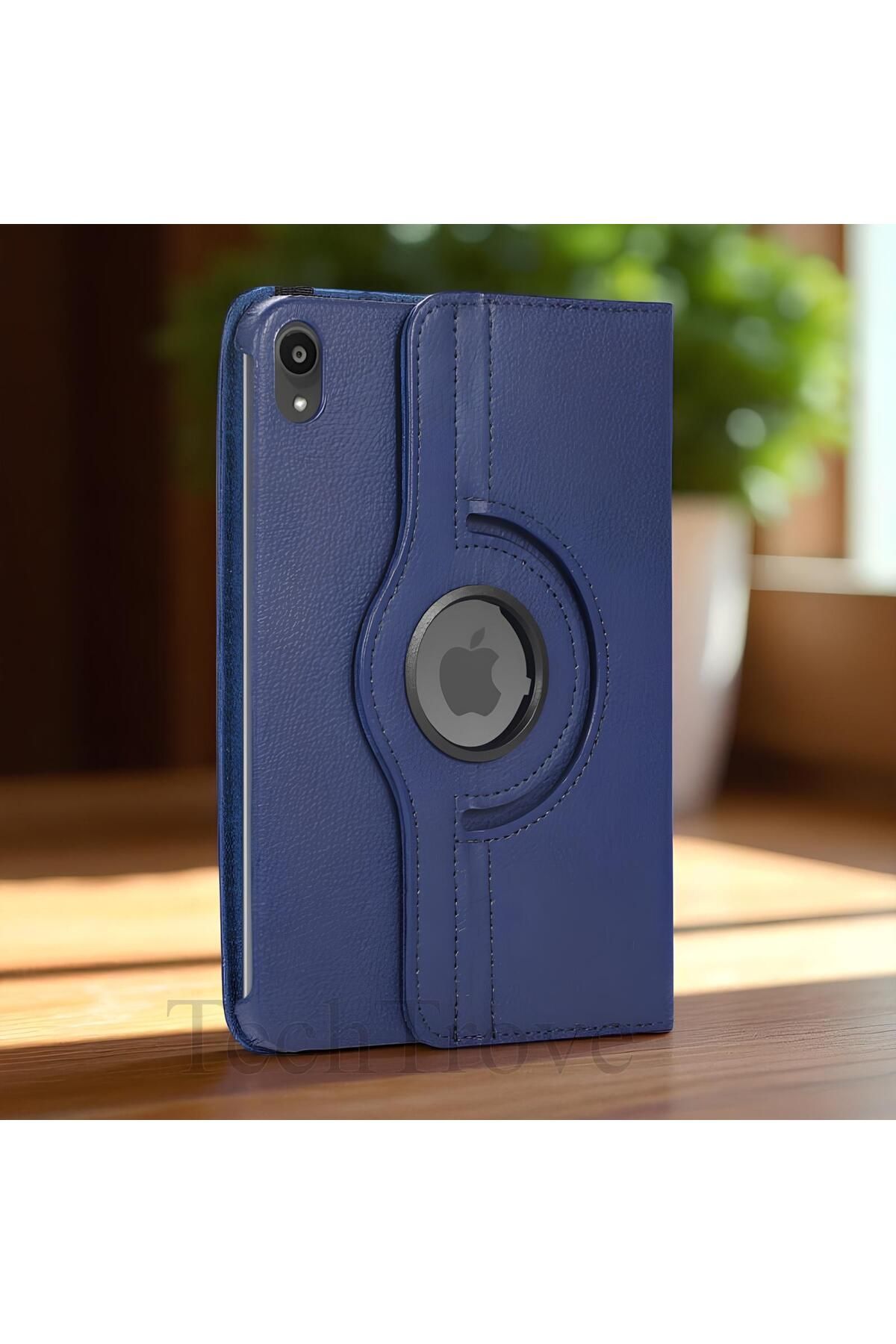 TechTrove Apple iPad Mini 2021 (6.Nesil) Kılıf 360 Dönebilen Standlı Pu Deri Kılıf