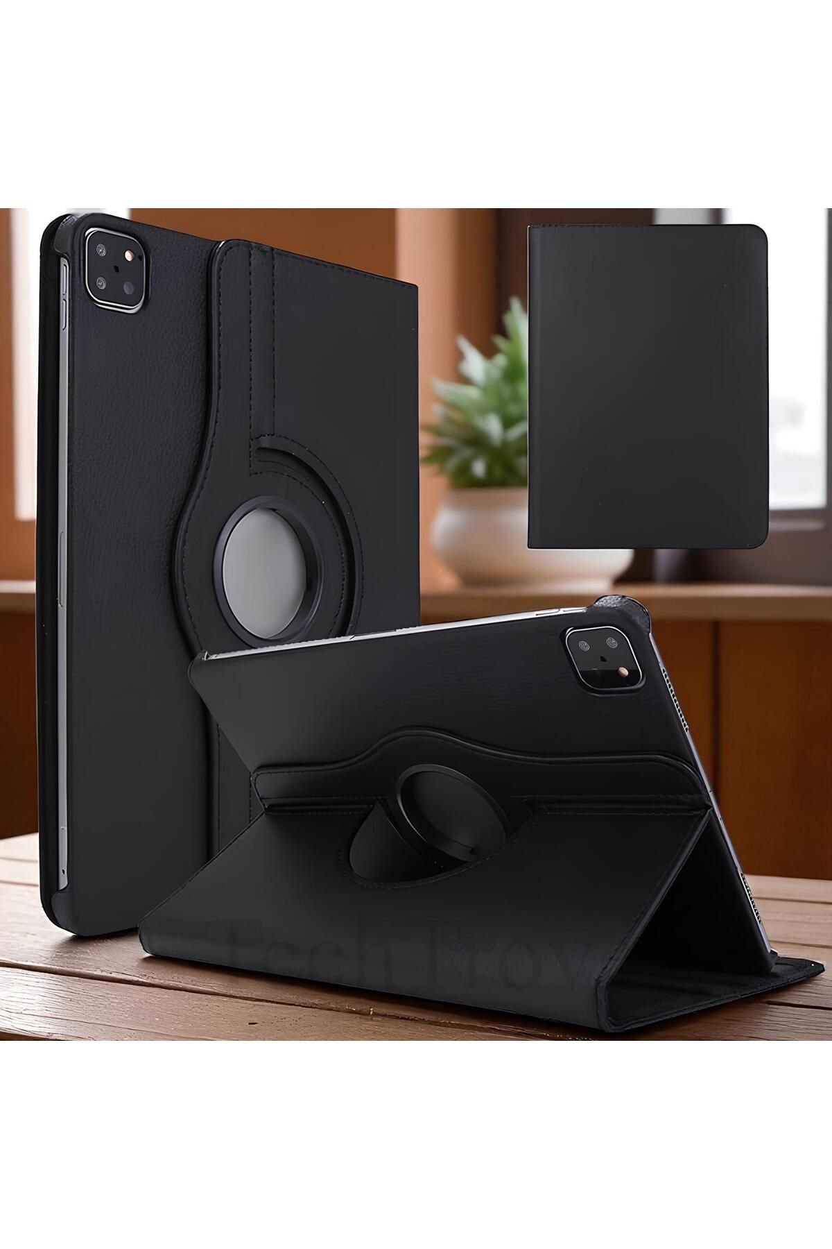 TechTrove Apple iPad Air 11 2025 M3 Kılıf 360 Dönebilen Standlı Pu Deri Kılıf